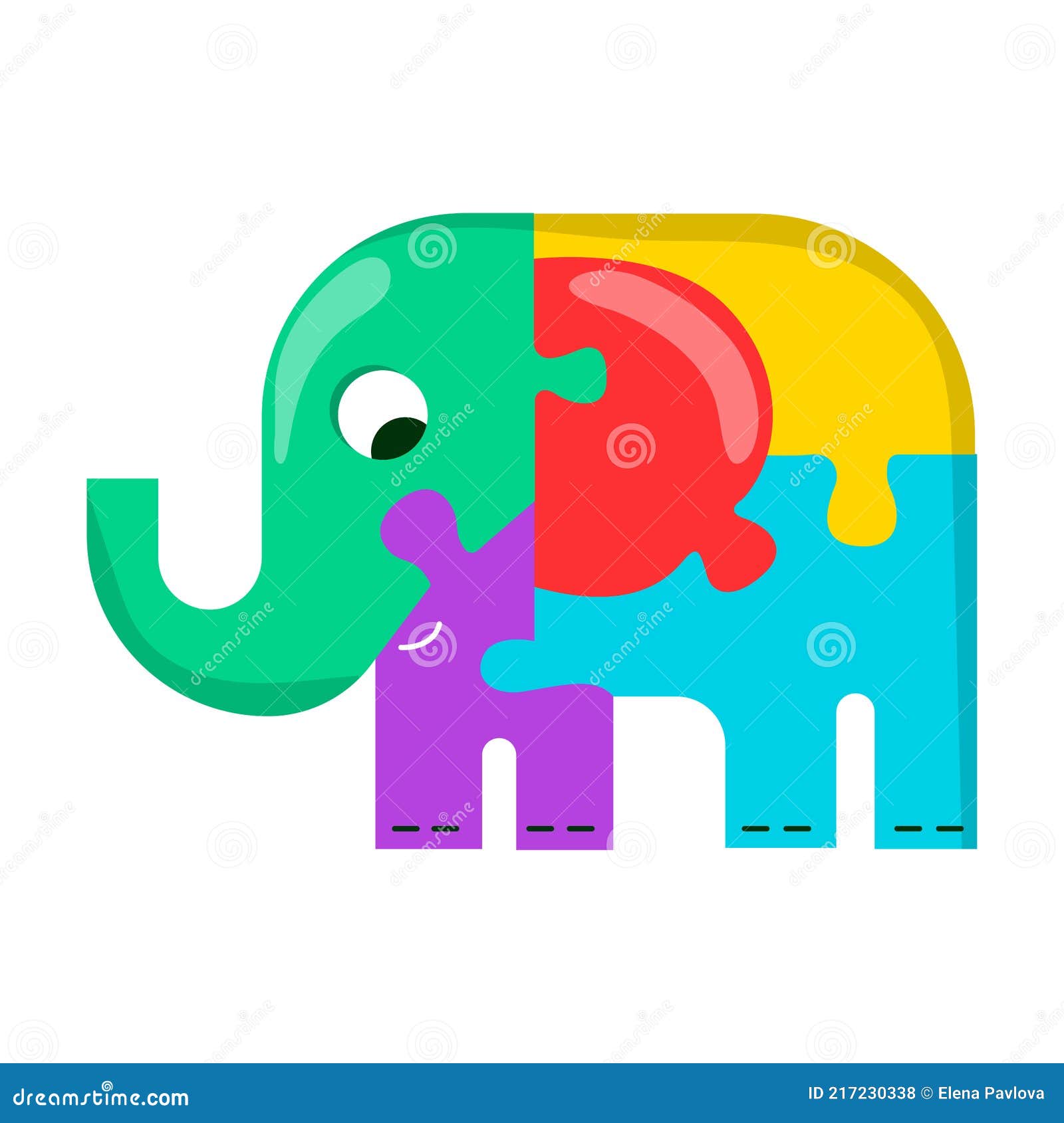 Jogo de papel educativo fácil para crianças, quebra-cabeça infantil simples  com cabeça de elefante engraçada