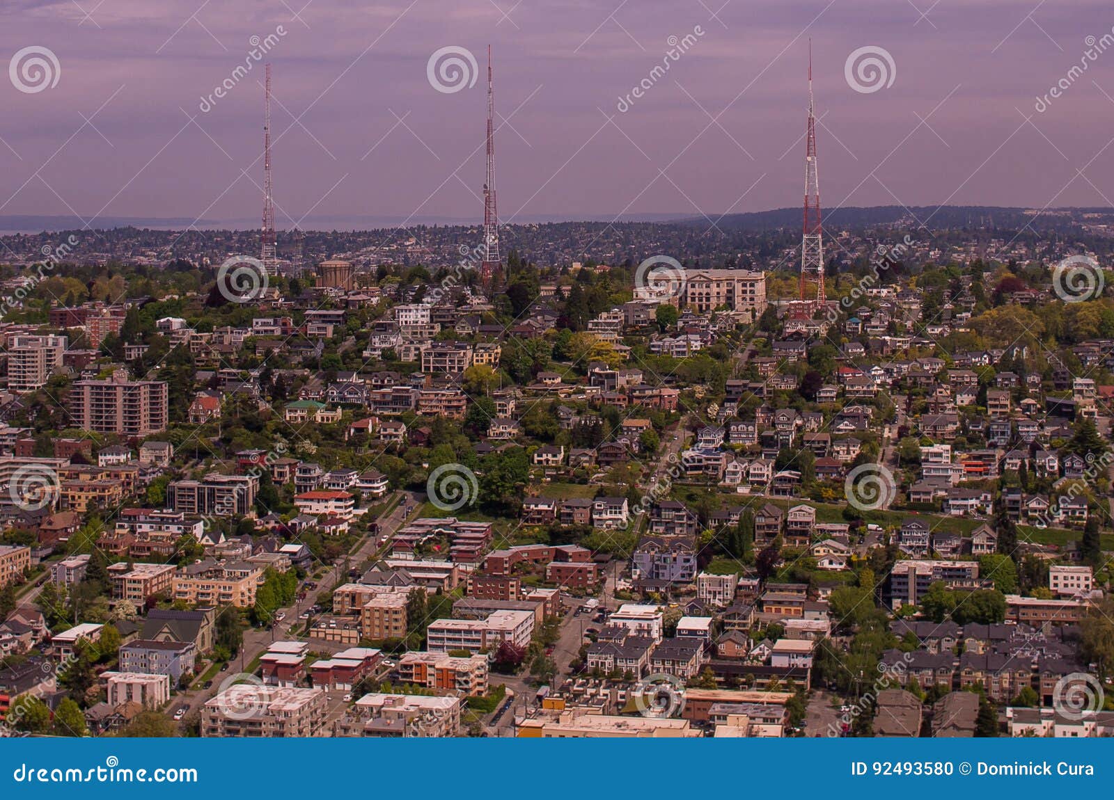 Queen Anne in Seattle stock photo. Image of building - 92493580