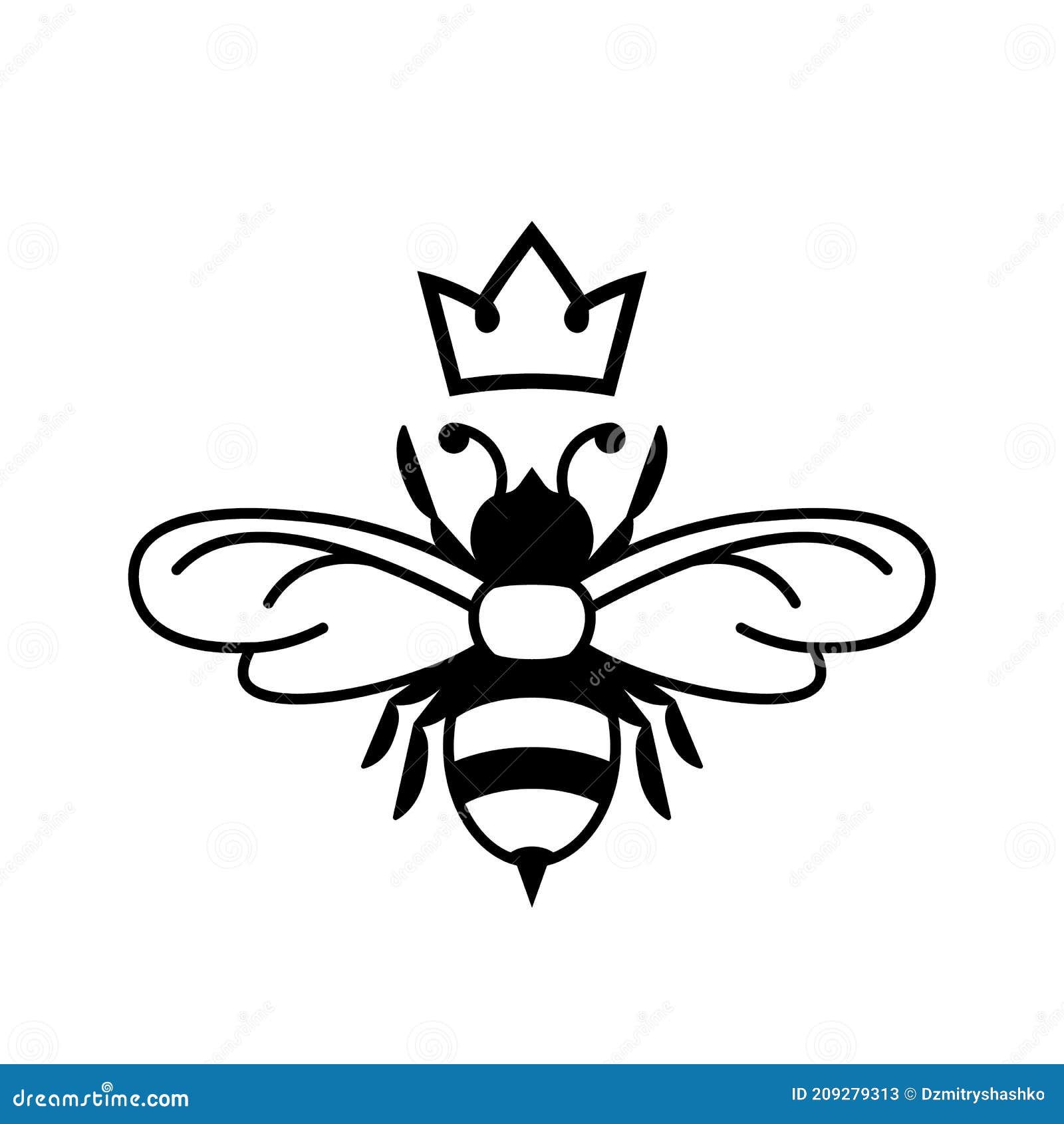 queen bee glyph icon.