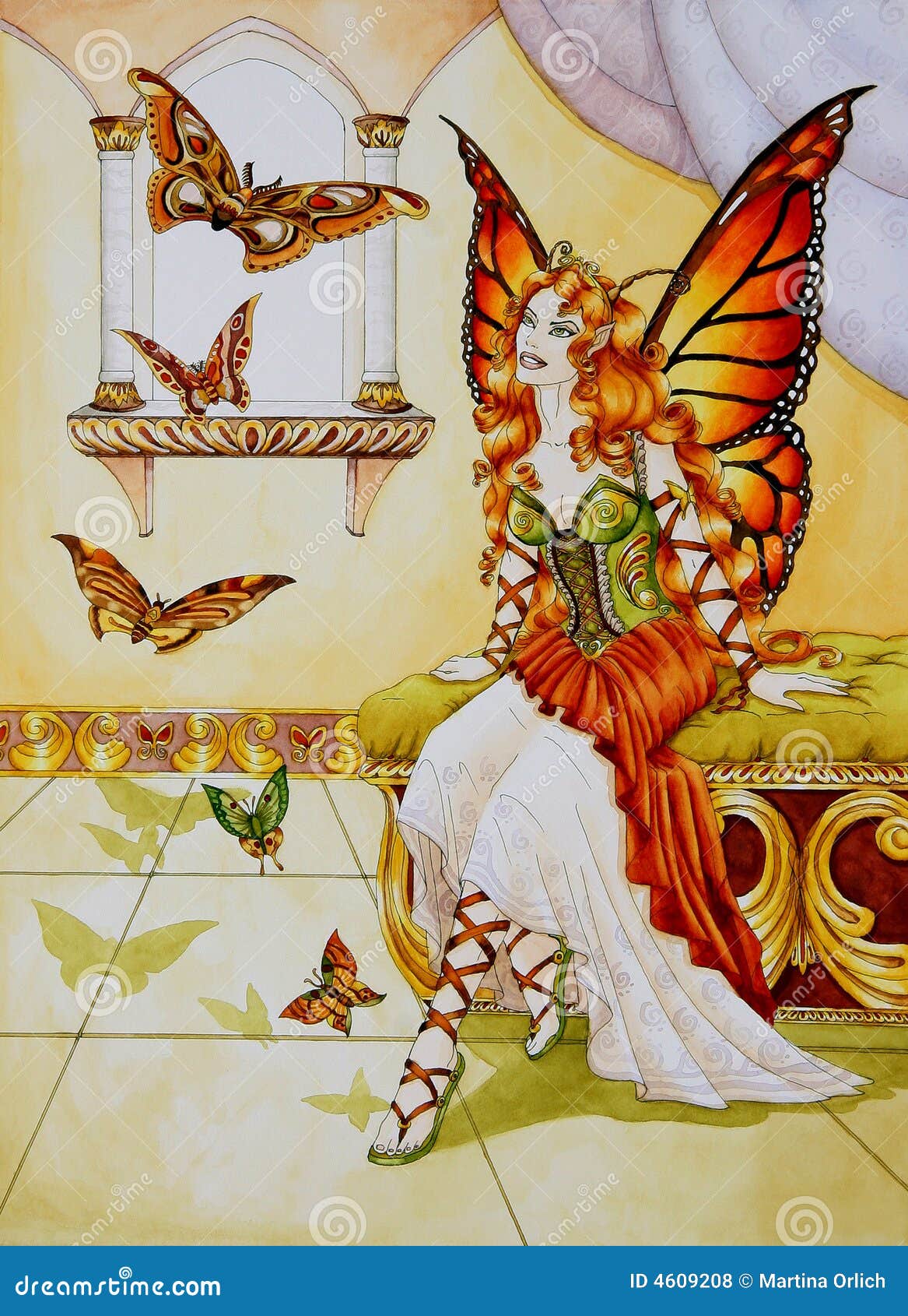 Queen of Butterflies stock illustration. Illustration of sorcery 4609208