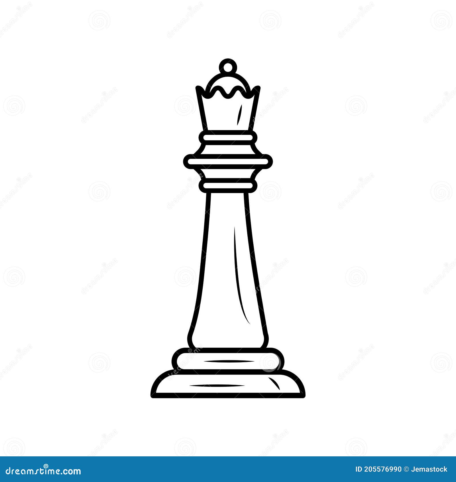 King chess piece outline drawing Royalty Free Vector Image