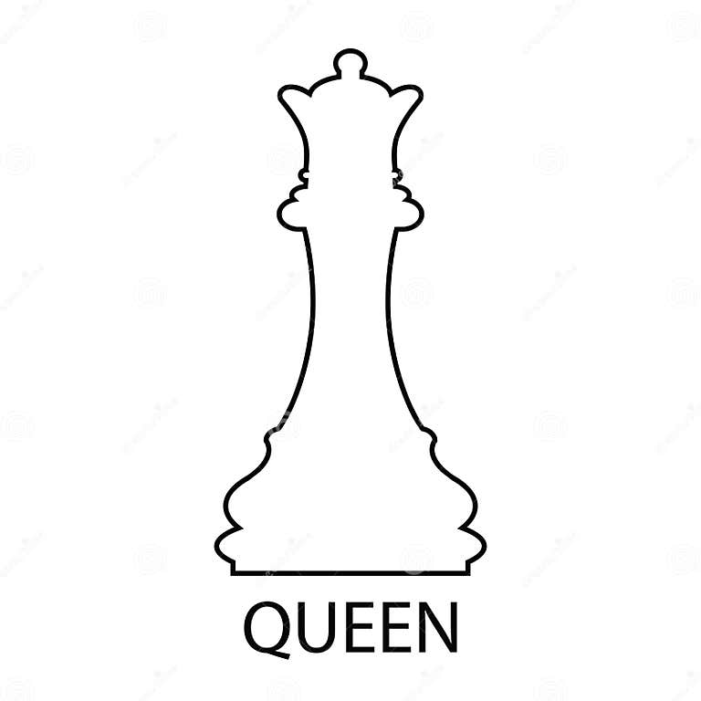 The Queen Chess Piece. Outline of a Chess Piece Stock Vector