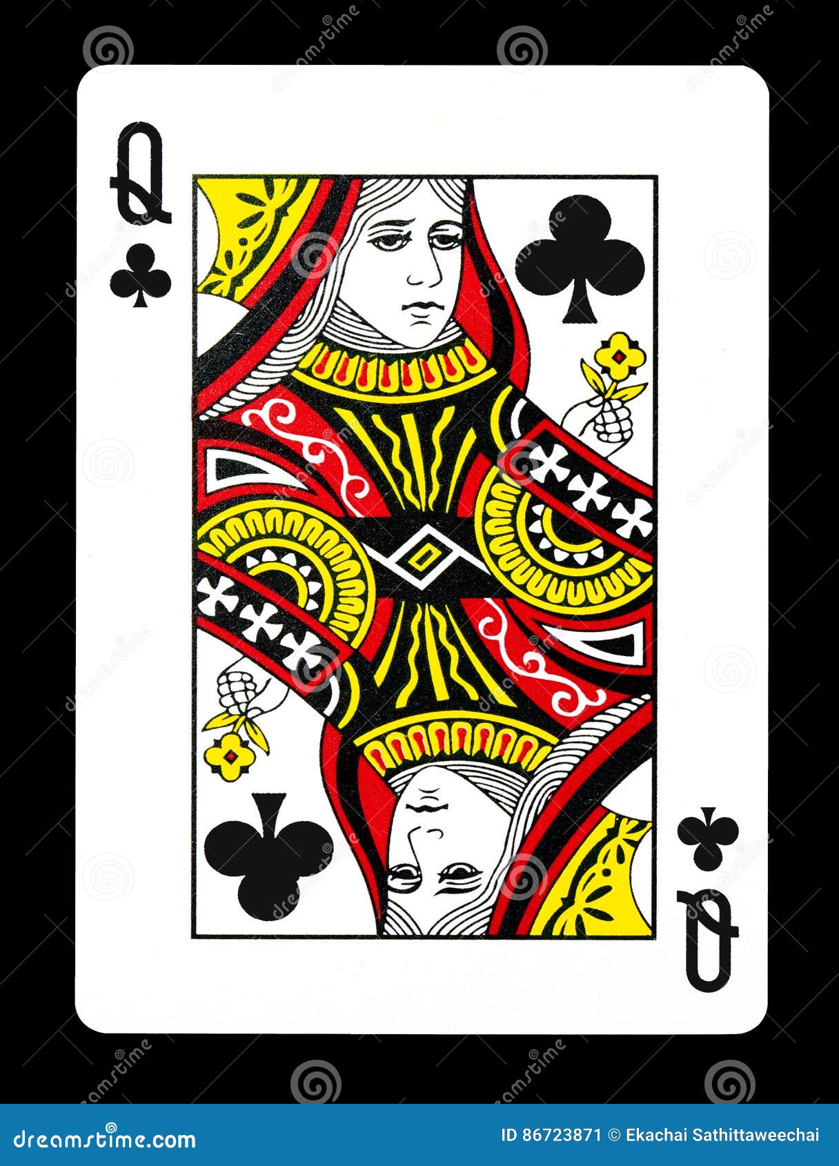 Queen of Clubs Playing Card, Stock Image - Image of clubs, gambling ...