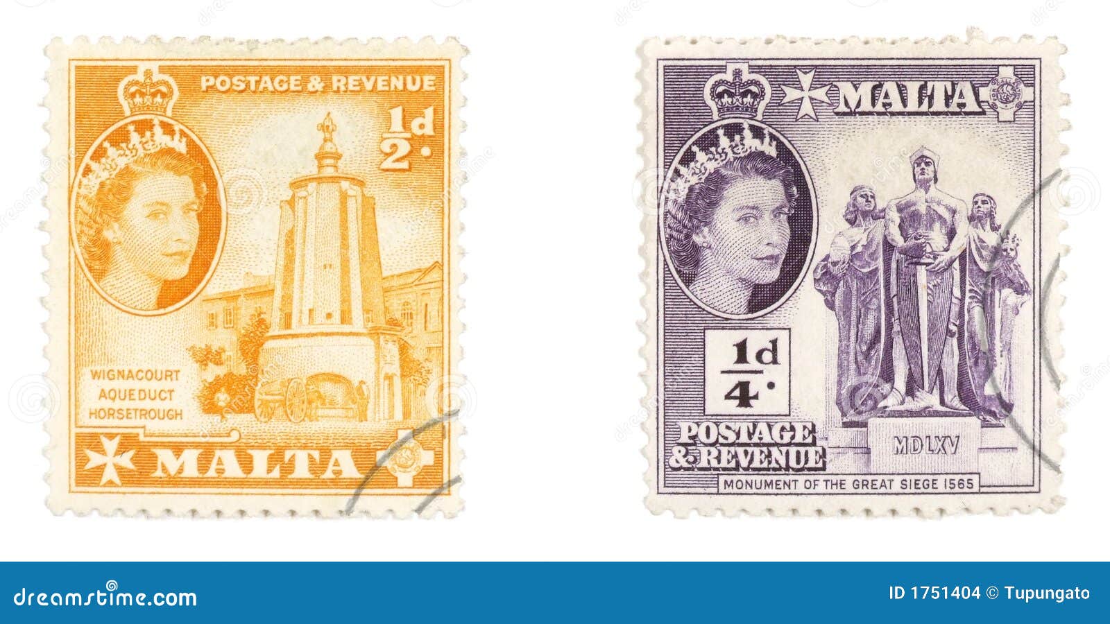Queen Elizabeth II on Maltese Stamps Editorial Stock Image Image of