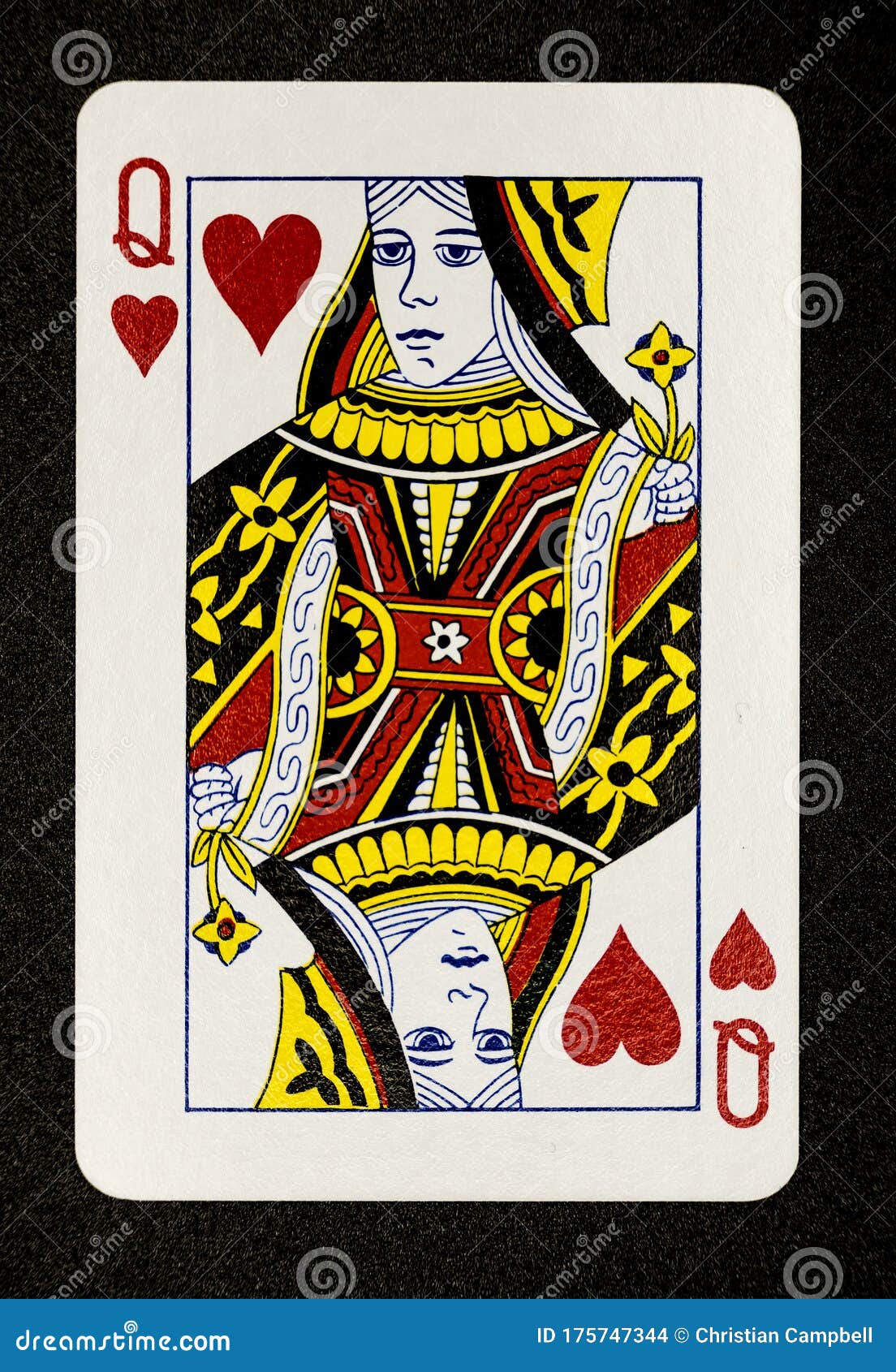 Queen of Hearts Playing Card Stock Photo - Image of hobby, royal: 175747344