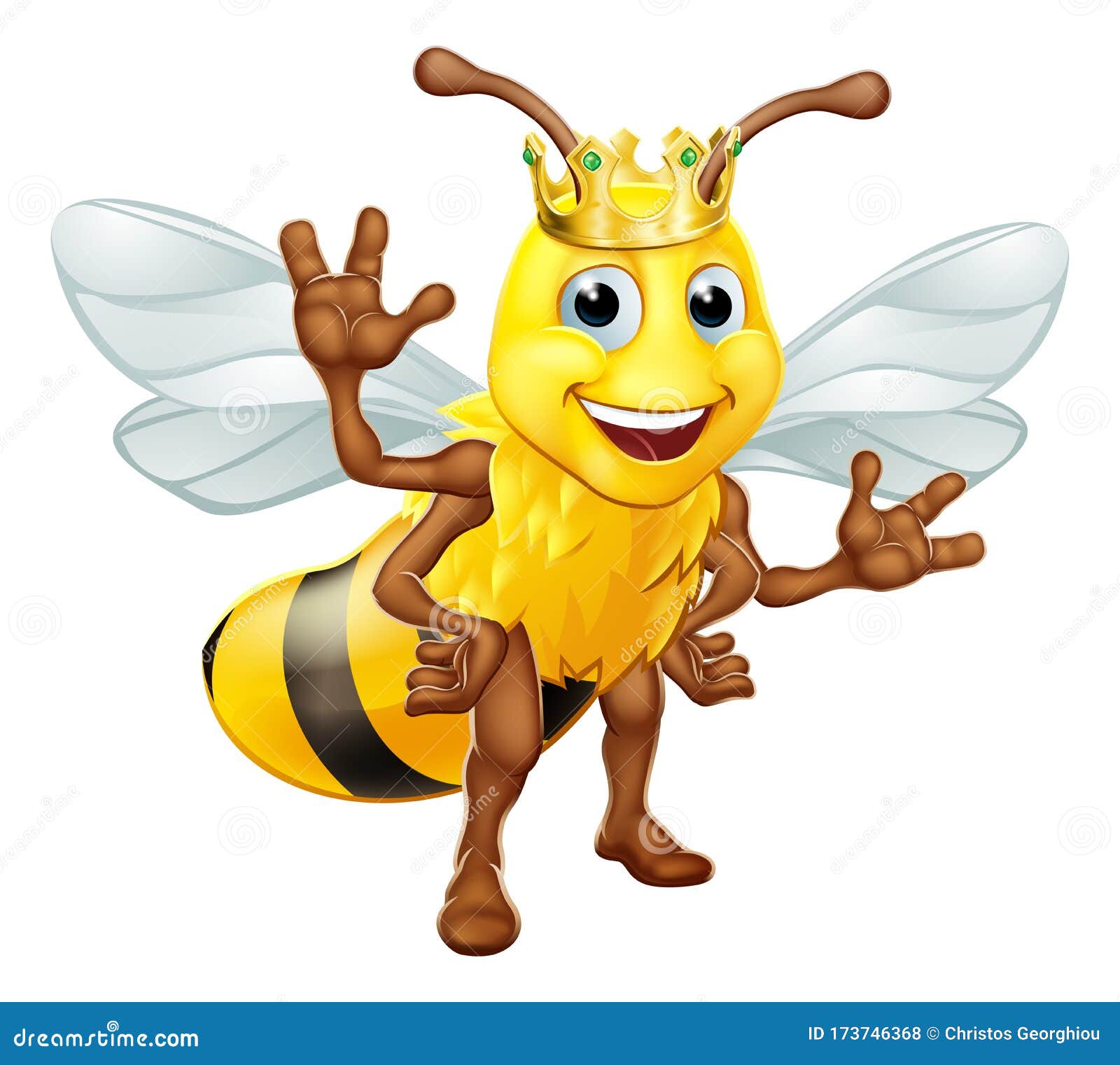 Download Queen Honey Bumble Bee Bumblebee In Crown Cartoon Stock ...