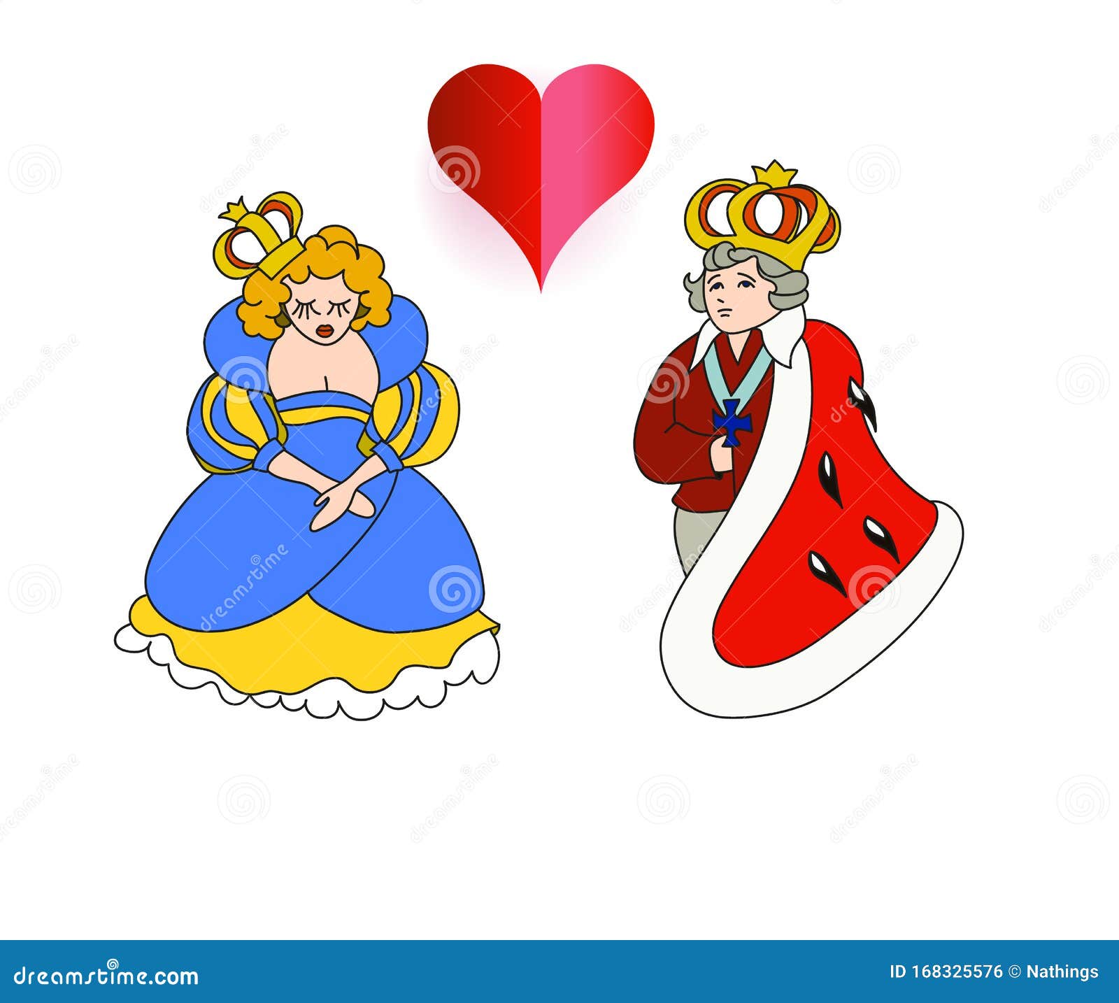 Queen and King in Cartoon Style, Royal Family Empress and Emperor Vector  Children Illustration Stock Vector - Illustration of cute, beautiful:  168325576