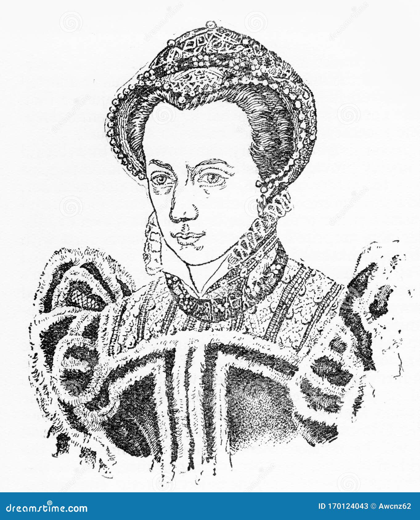 Queen Mary, Catholic Queen of England Stock Illustration Illustration
