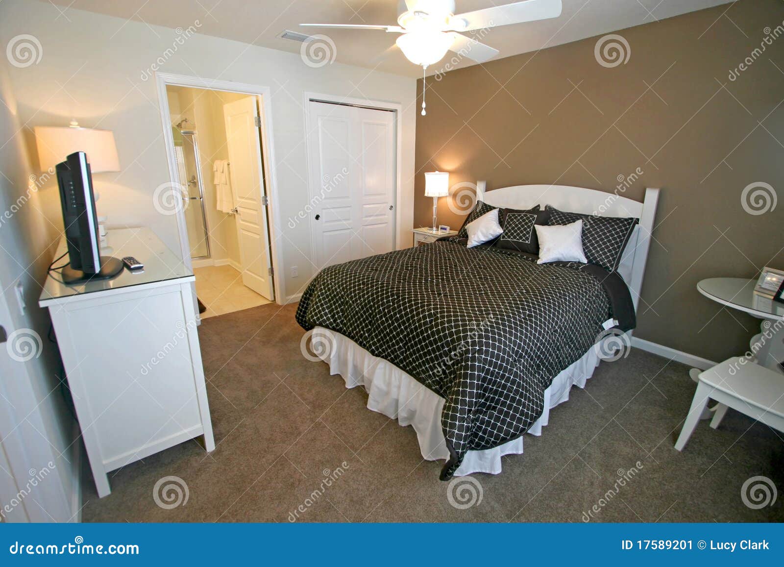 Queen Master Bedroom stock image. Image of furniture 17589201