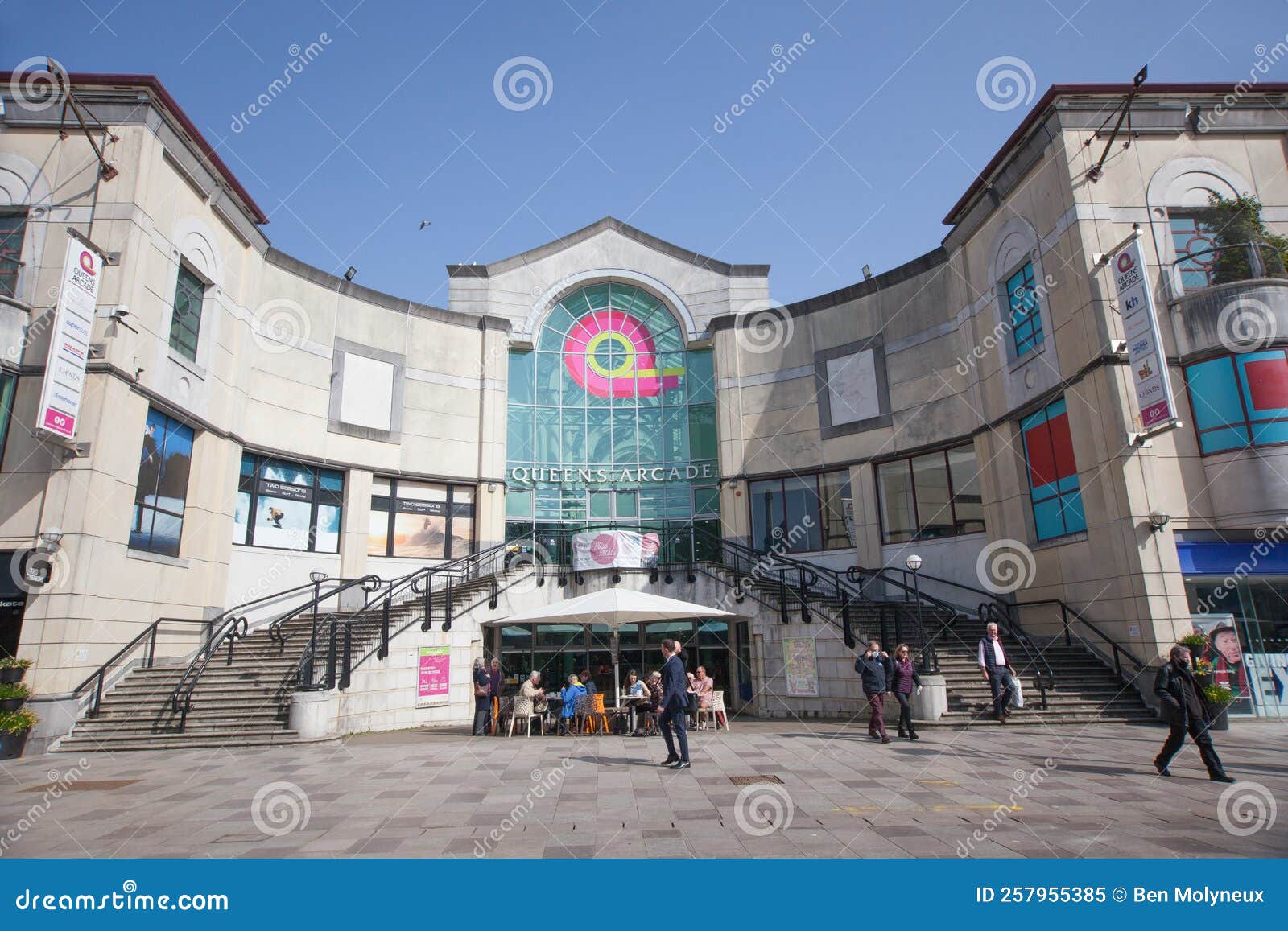 The Queen S Arcade on Working Street in the Centre of Cardiff in the UK