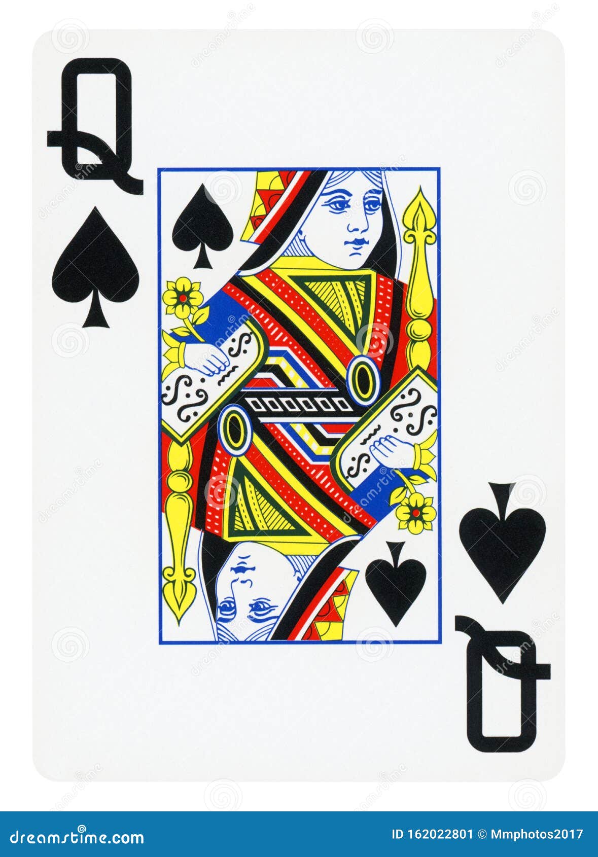 Queen of Spades Playing Card - Isolated on White Stock Illustration ...