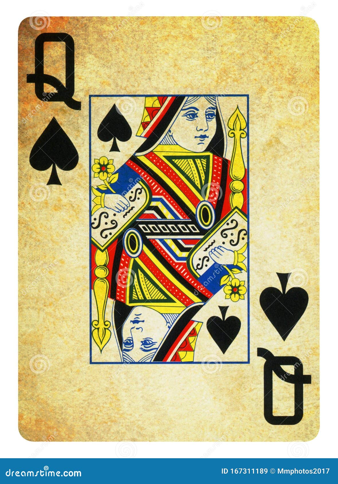Queen of Spades Playing Card - Isolated on White Stock Illustration ...