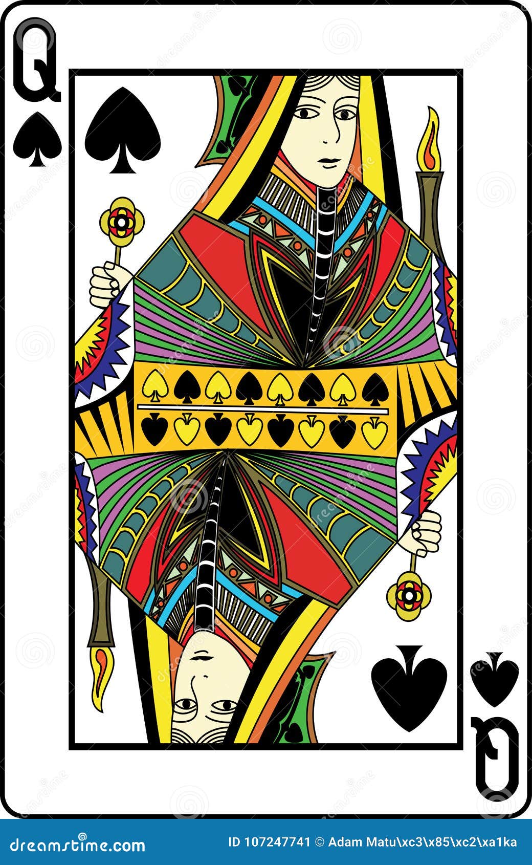 Queen of spades stock vector. Illustration of play, entertainment ...