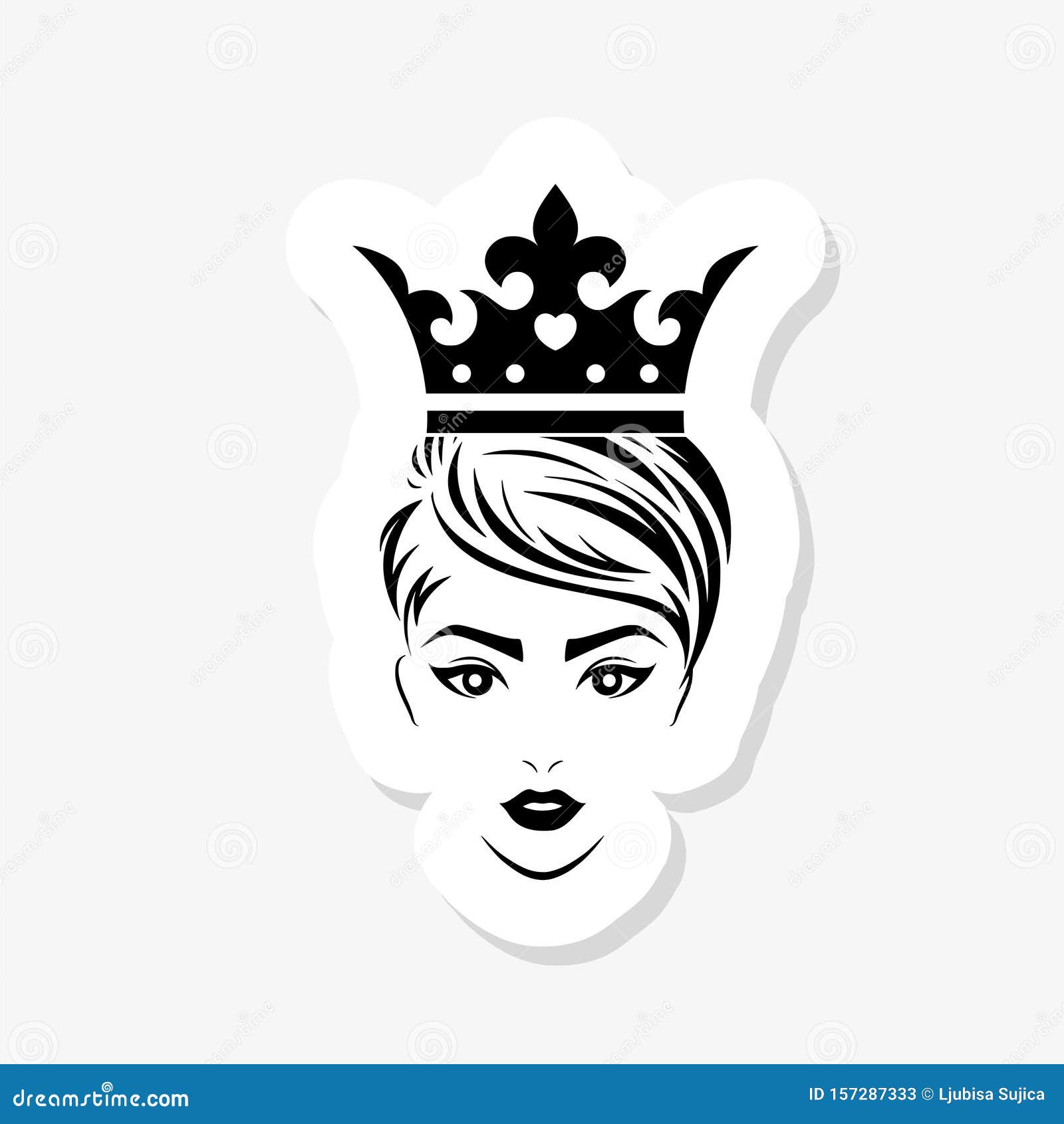 Bộ sticker nữ hoàng đơn giản được cô lập trên nền trắng - một câu chuyện hoàn toàn khác. Với thiết kế đơn giản nhưng không kém phần sang trọng, sticker nữ hoàng này thật sự là một siêu phẩm của công nghệ. Hãy xem chi tiết các đường nét hoa văn và họa tiết, bạn sẽ cảm thấy những chiếc sticker này thực sự đáng để sưu tập.