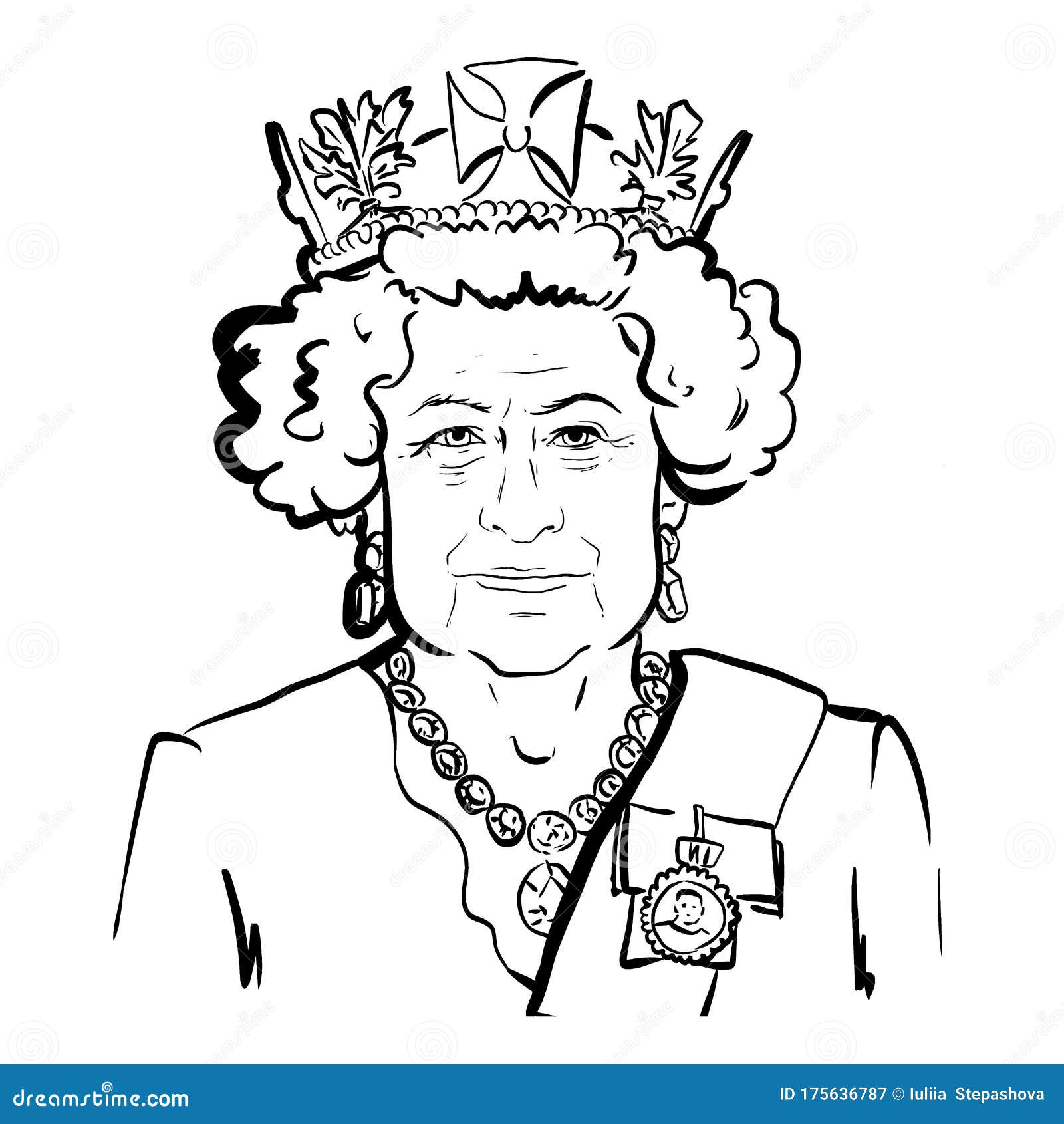 Queen Elizabeth II Hedcut Journal Headshot Illustration by Rahmad Kurniawan  on Dribbble
