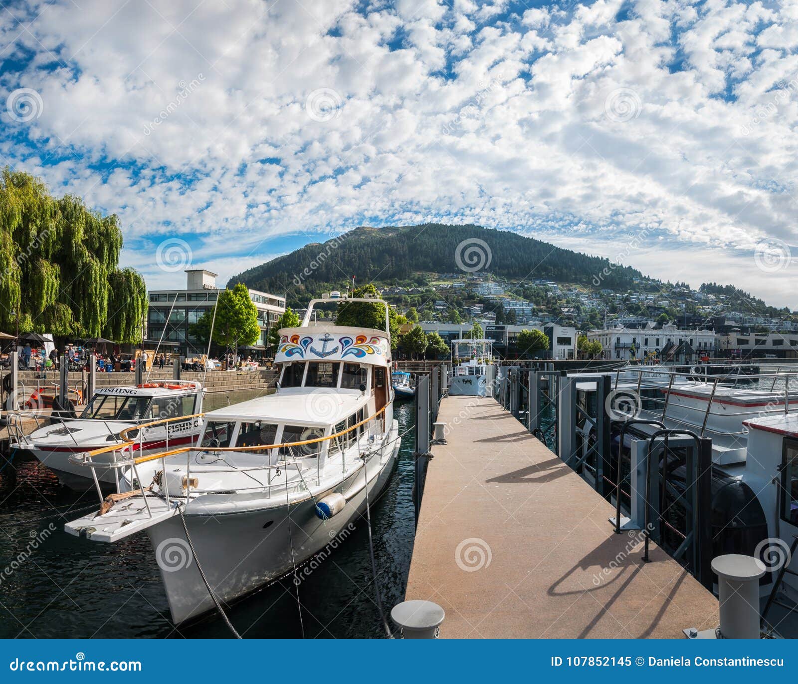 Boats at Queenstown Marina, New Zealand Editorial Image - Image of ...