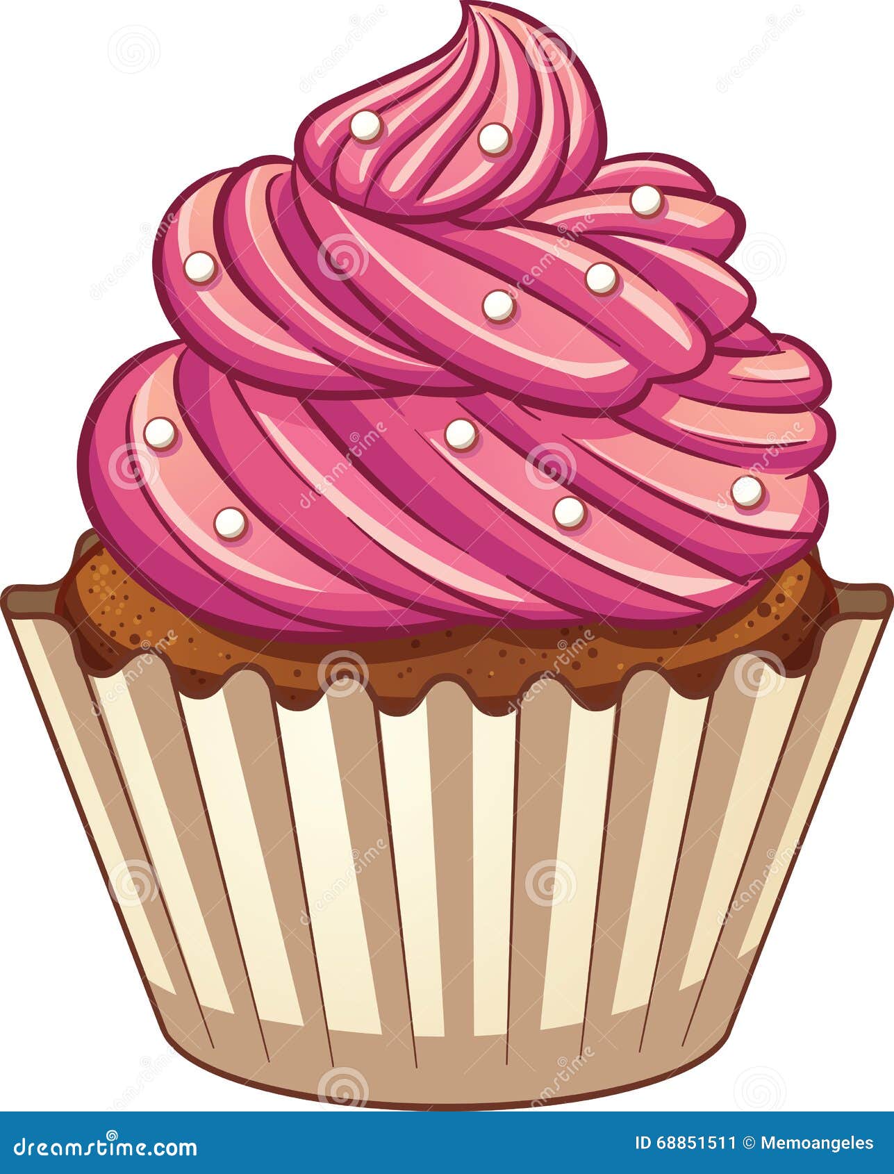 Cupcake de desenho animado ilustração do vetor. Ilustração de bolinho -  68851511, image size:1287x1690