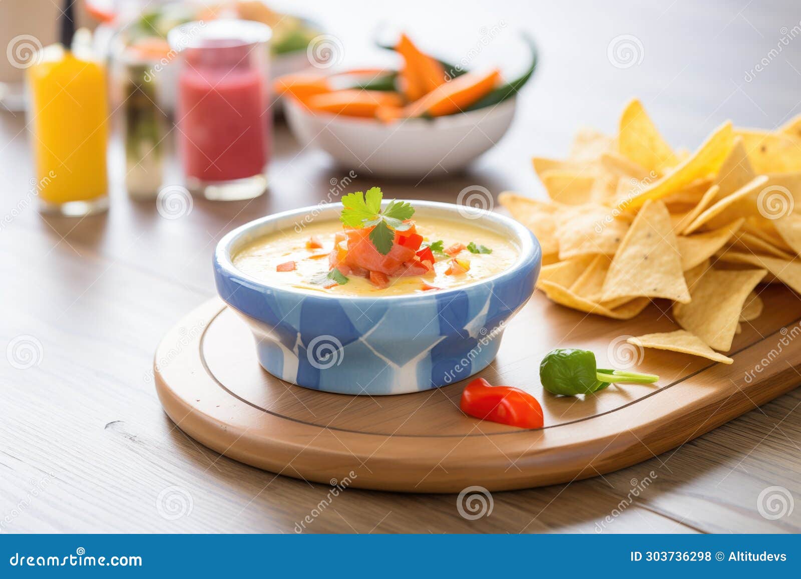 queso dip with a mix of cheddar and monterey jack