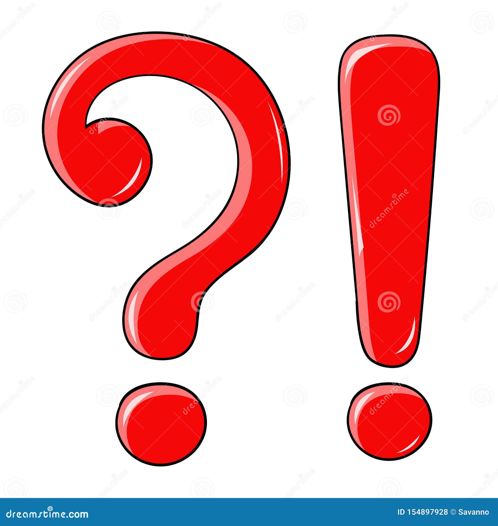 Question and Exlamation Marks. Red Shiny Elements Stock Vector ...