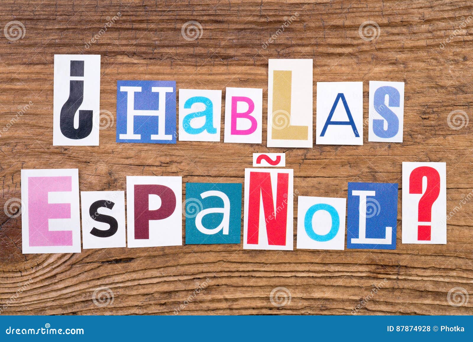 Question Hablas Espanol Do You Speak Spanish Stock Photo