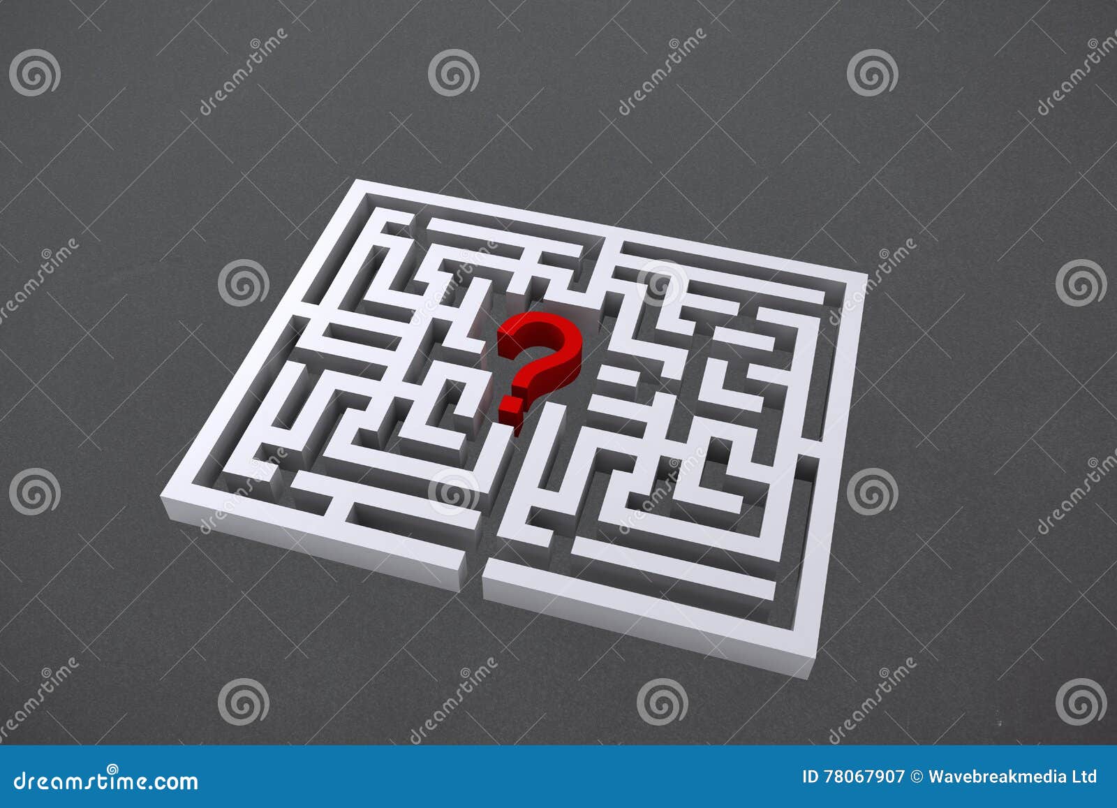Question Mark in Center of Maze Graphic Stock Image Image of grey