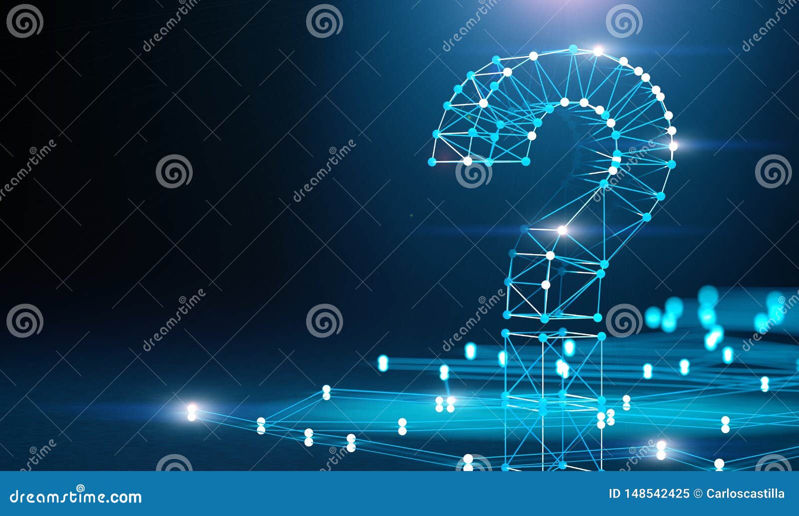 Question Mark and Concept of Science and Technology. Questions and
