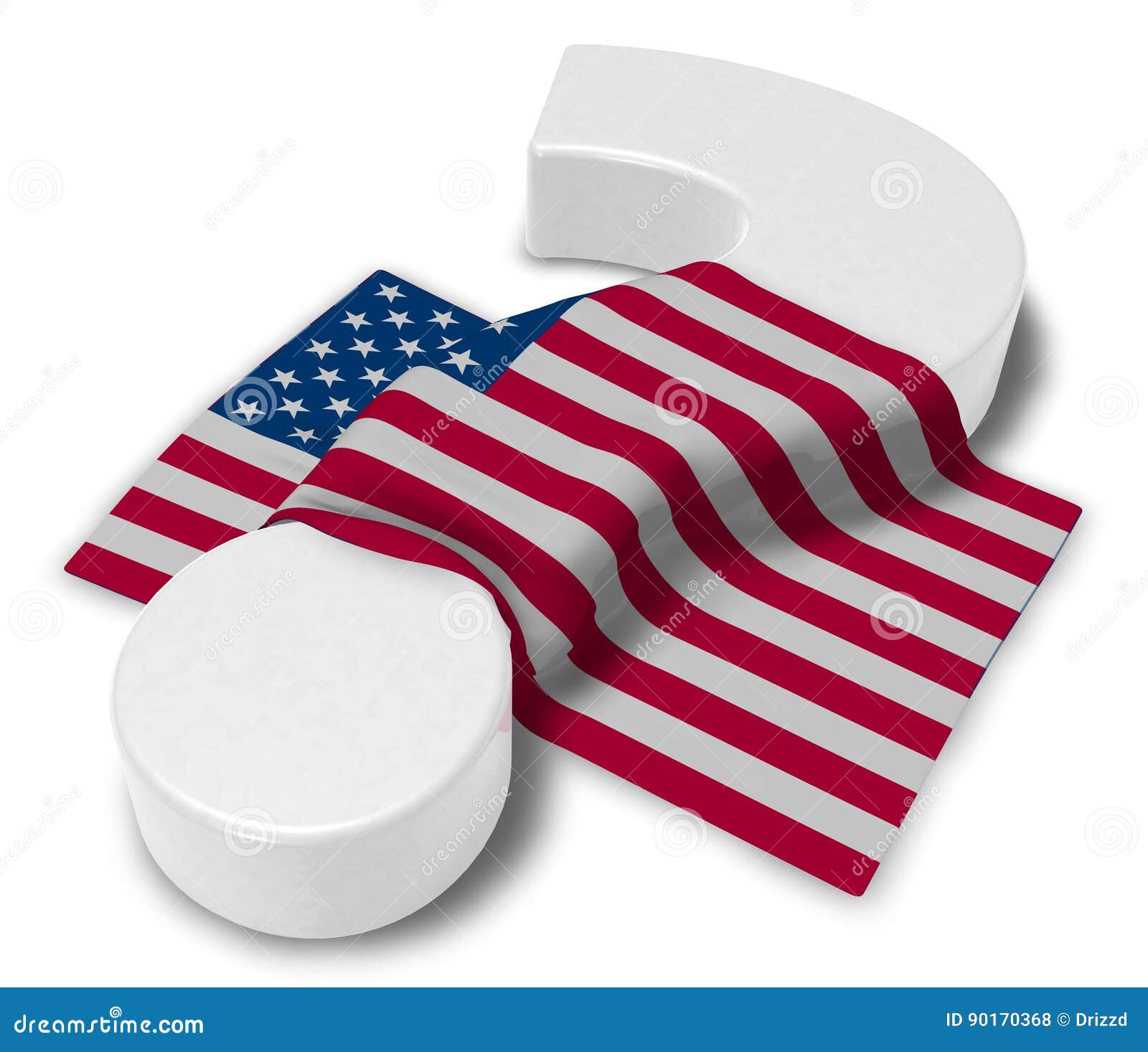 Question Mark and Flag of the Usa Stock Illustration Illustration of