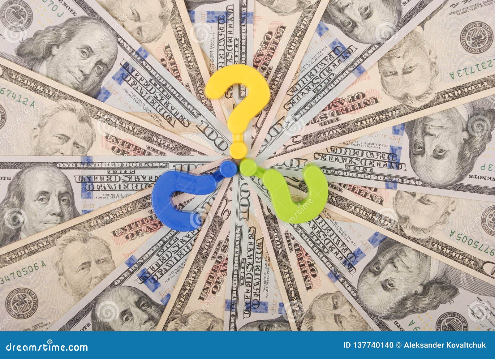 Question Mark on Mandala Kaleidoscope from Money Stock Photo Image of
