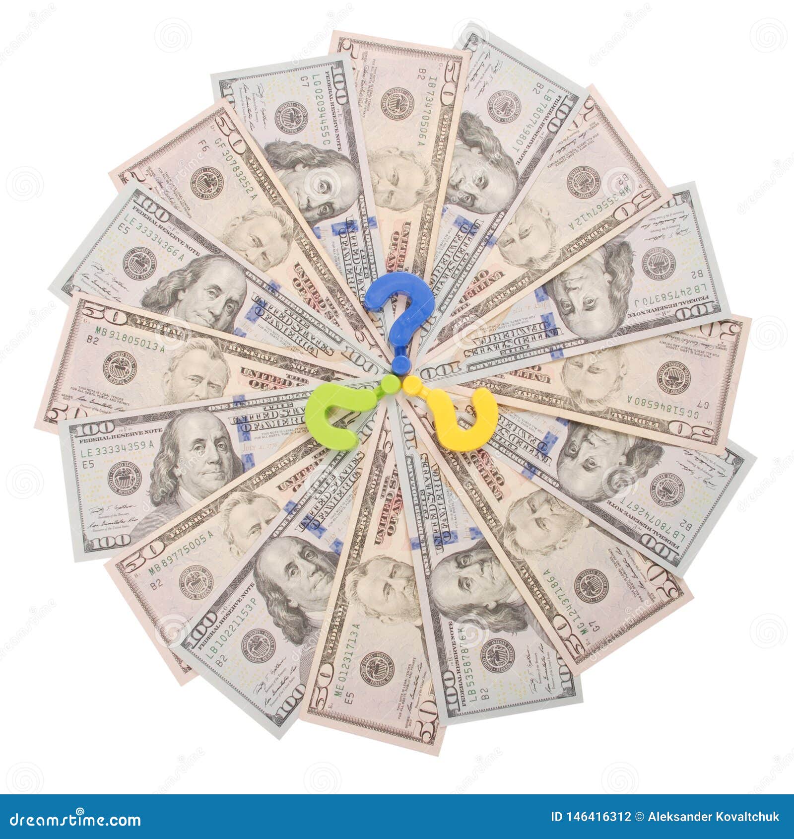 Question Mark on Mandala Kaleidoscope from Money Stock Photo Image of