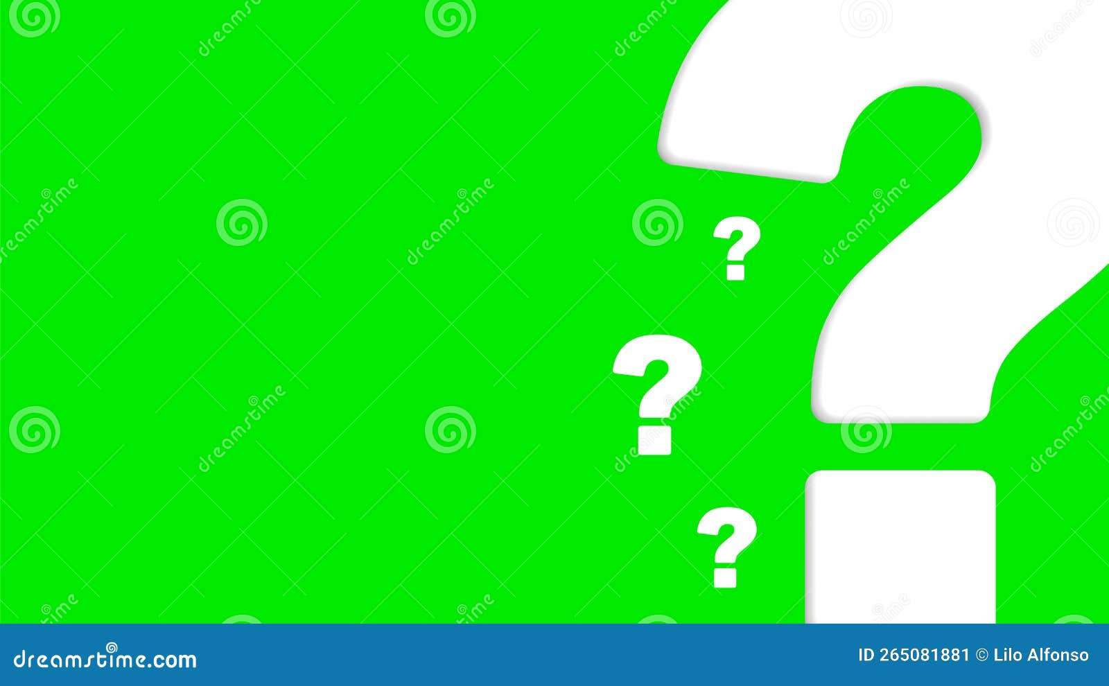 Question Mark On Panoramic Green Background Cartoon Vector
