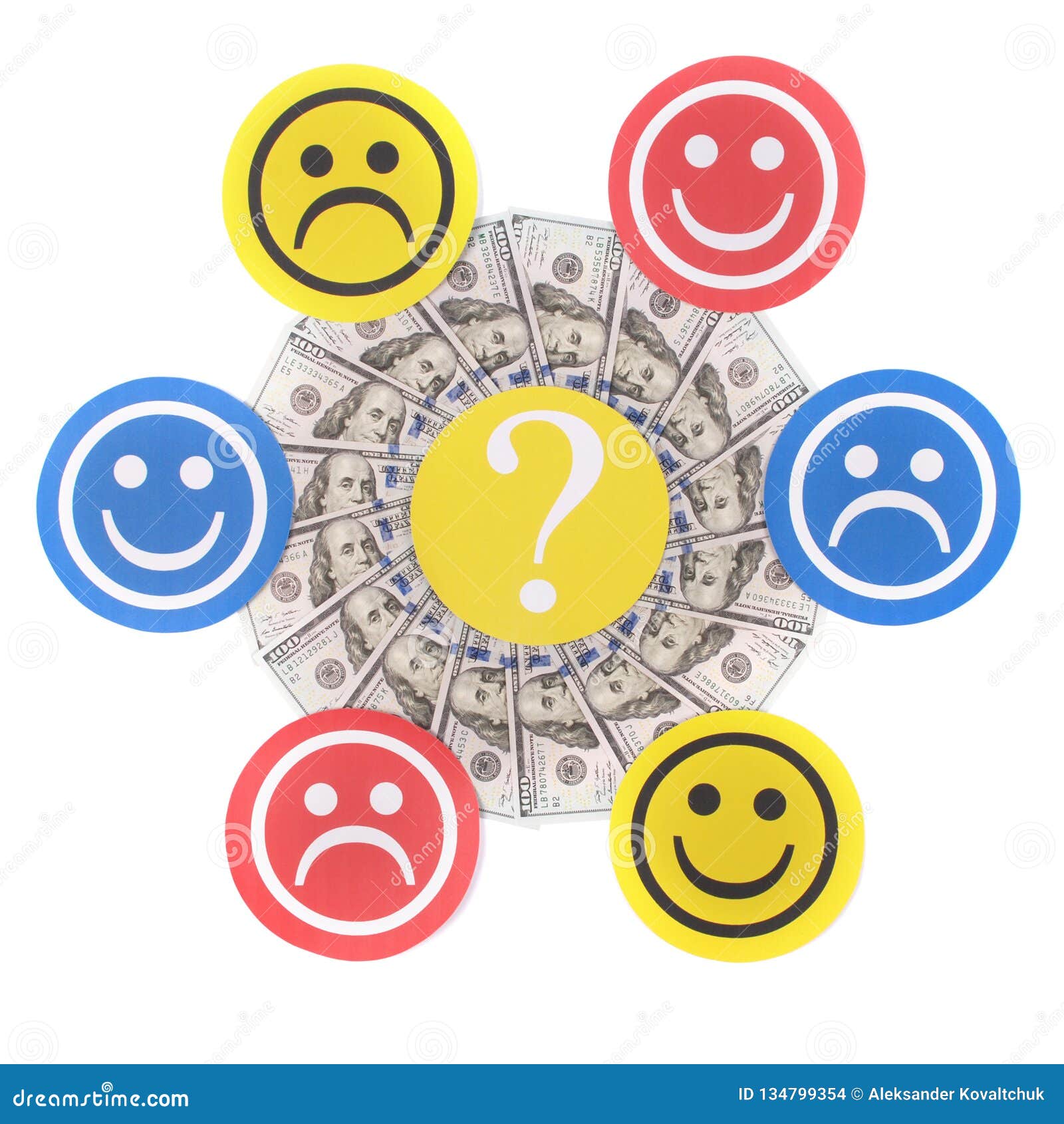 Question Mark Between Smiley And Sad Smiley On Mandala