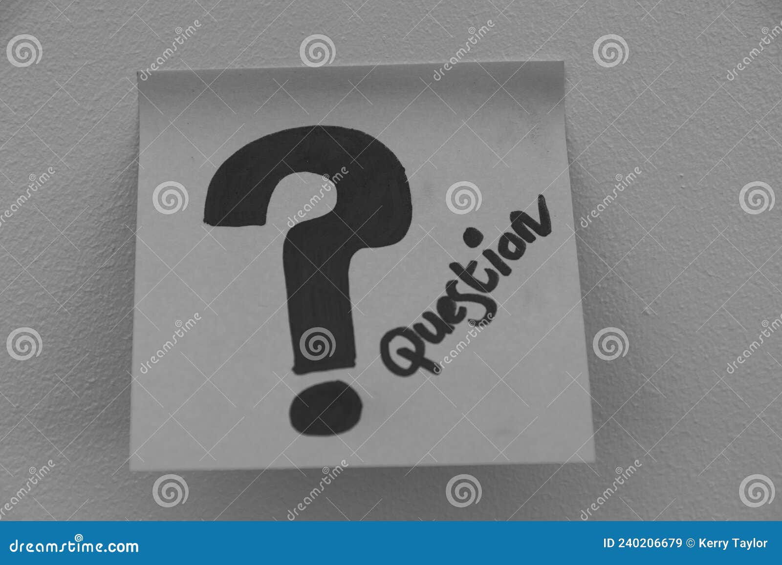 Question Mark and Question Text Hand Wrote on Post-it Note. Minimal ...
