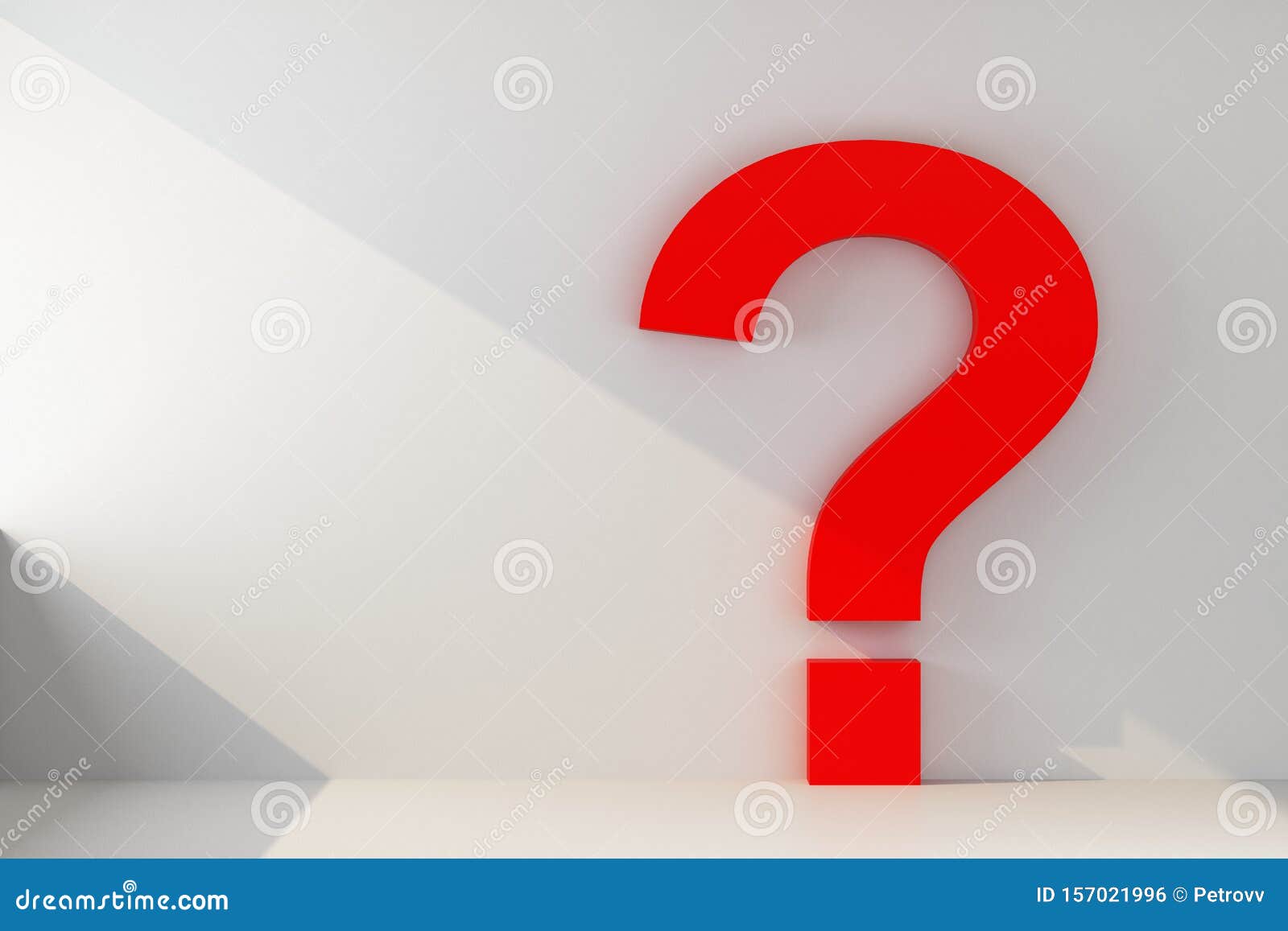 Question Mark on a Wall with Ray of Light Stock Illustration