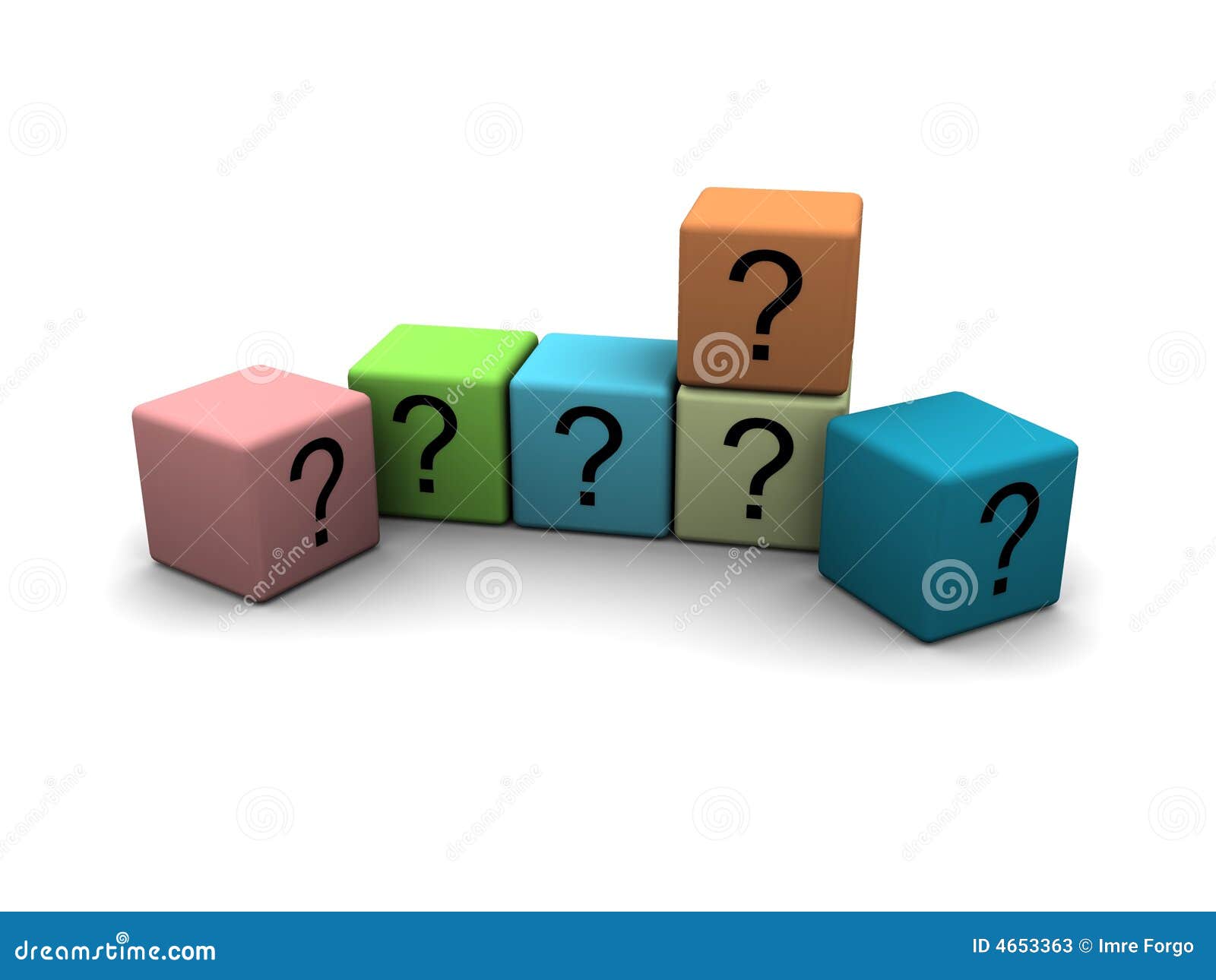 Questionmarks on cubes stock illustration. Illustration of mark 4653363