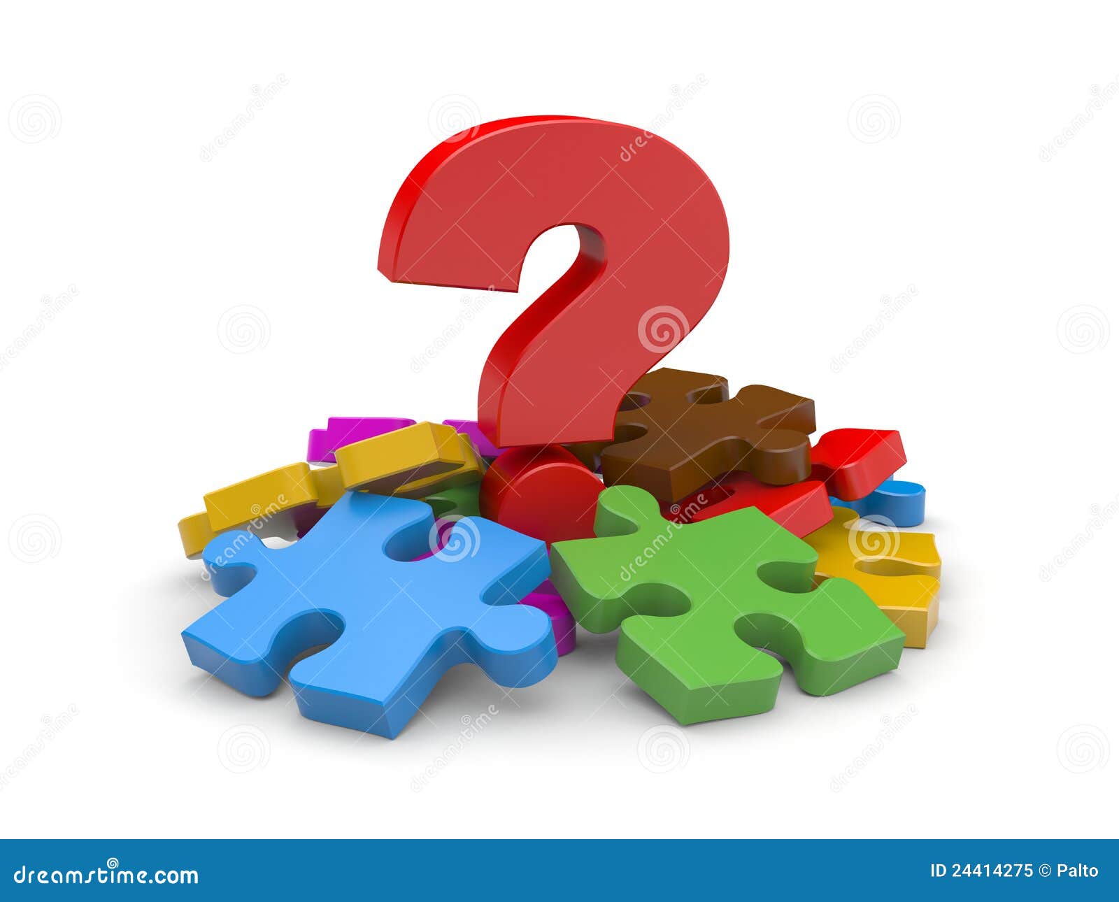 Question with puzzles stock illustration. Illustration of clipping ...