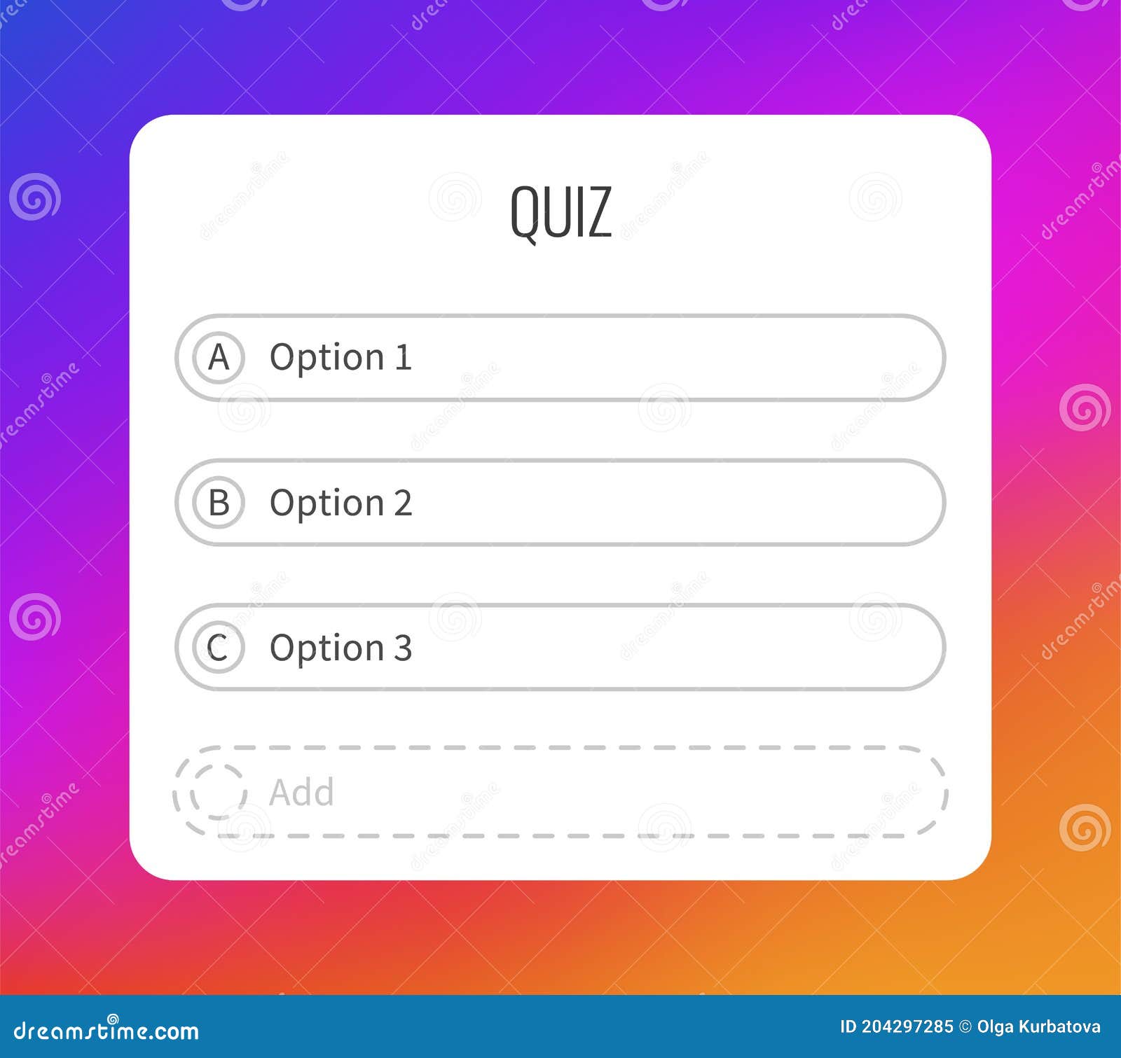 Download Question Sticker For Typing Answers Quiz Option Social Media Interface Mockup Select And Guess Buttons Frame On Stock Vector Illustration Of Frame Media 204297285