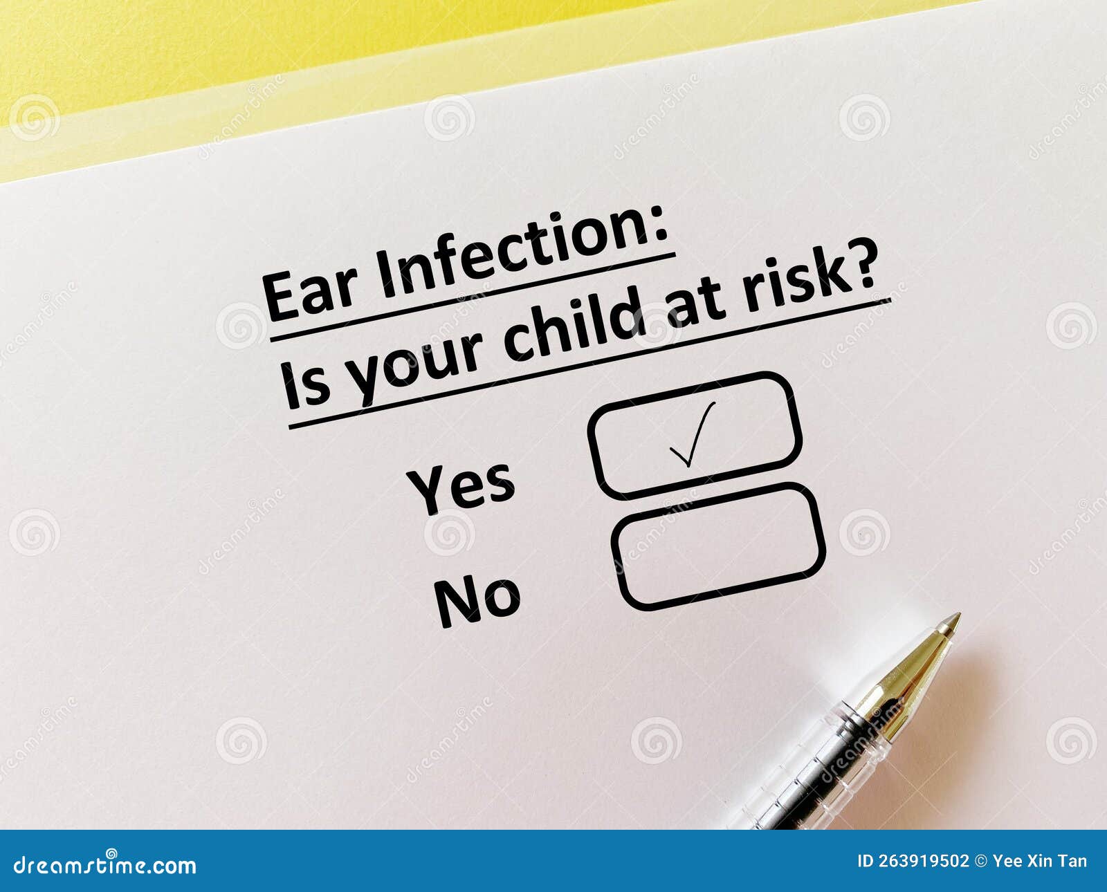 Questionnaire about Child Infection Stock Photo Image of healthy, illness 263919502