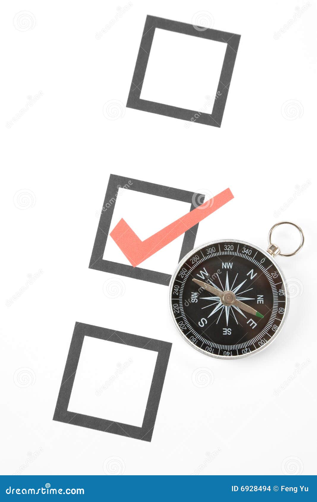 Questionnaire and compass stock photo. Image of white 6928494