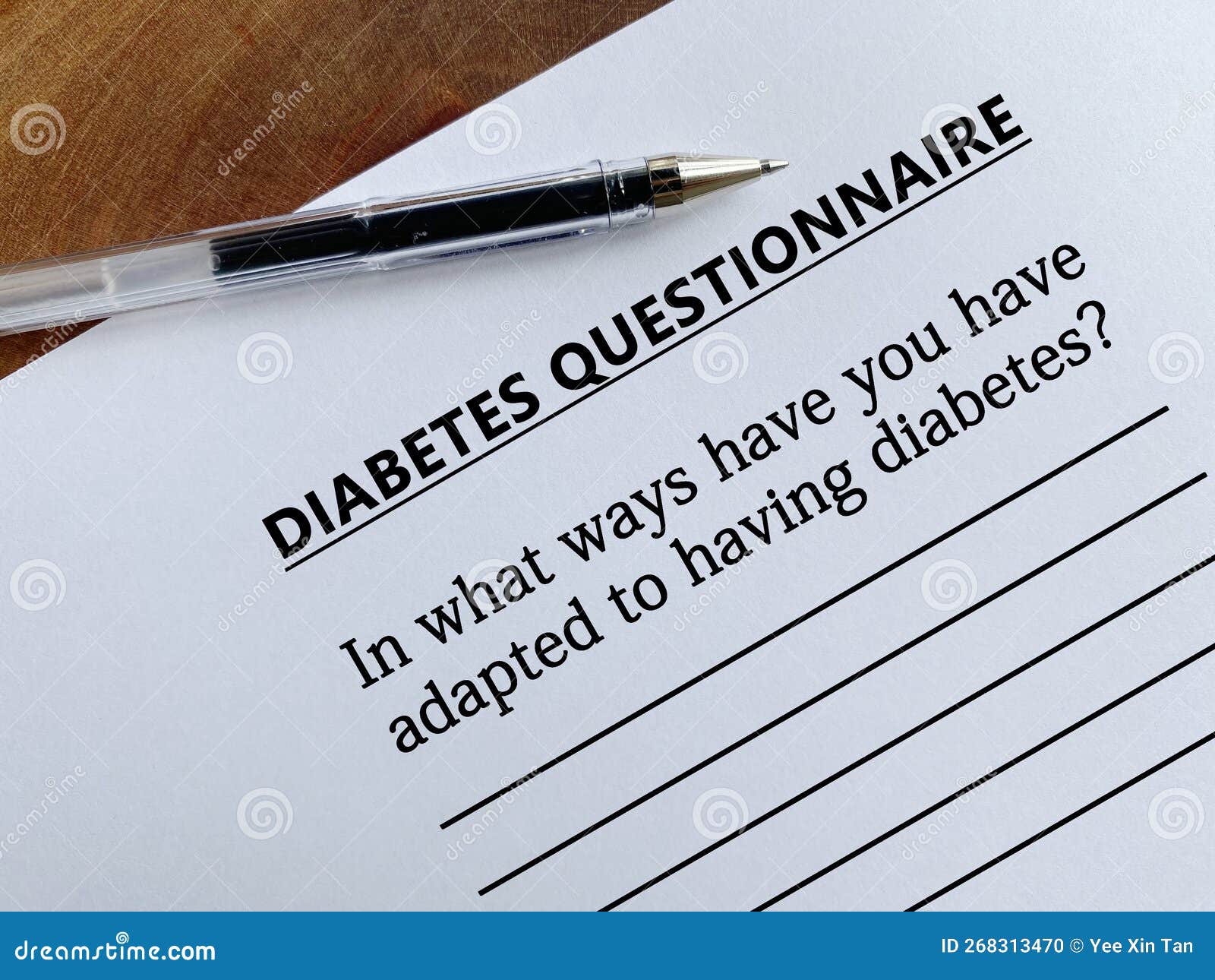 Questionnaire about Diabetes Stock Photo Image of medicine, prediabetes 268313470