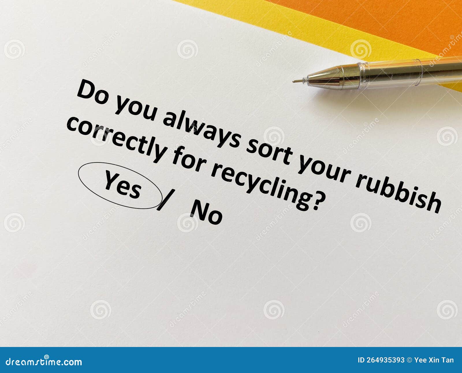 Questionnaire about Recycle Stock Image Image of trash, recycle