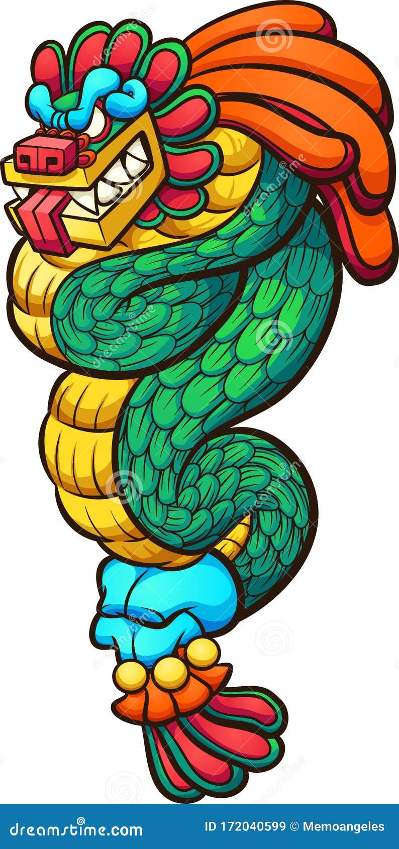 quetzalcoatl feathered serpent god cartoon