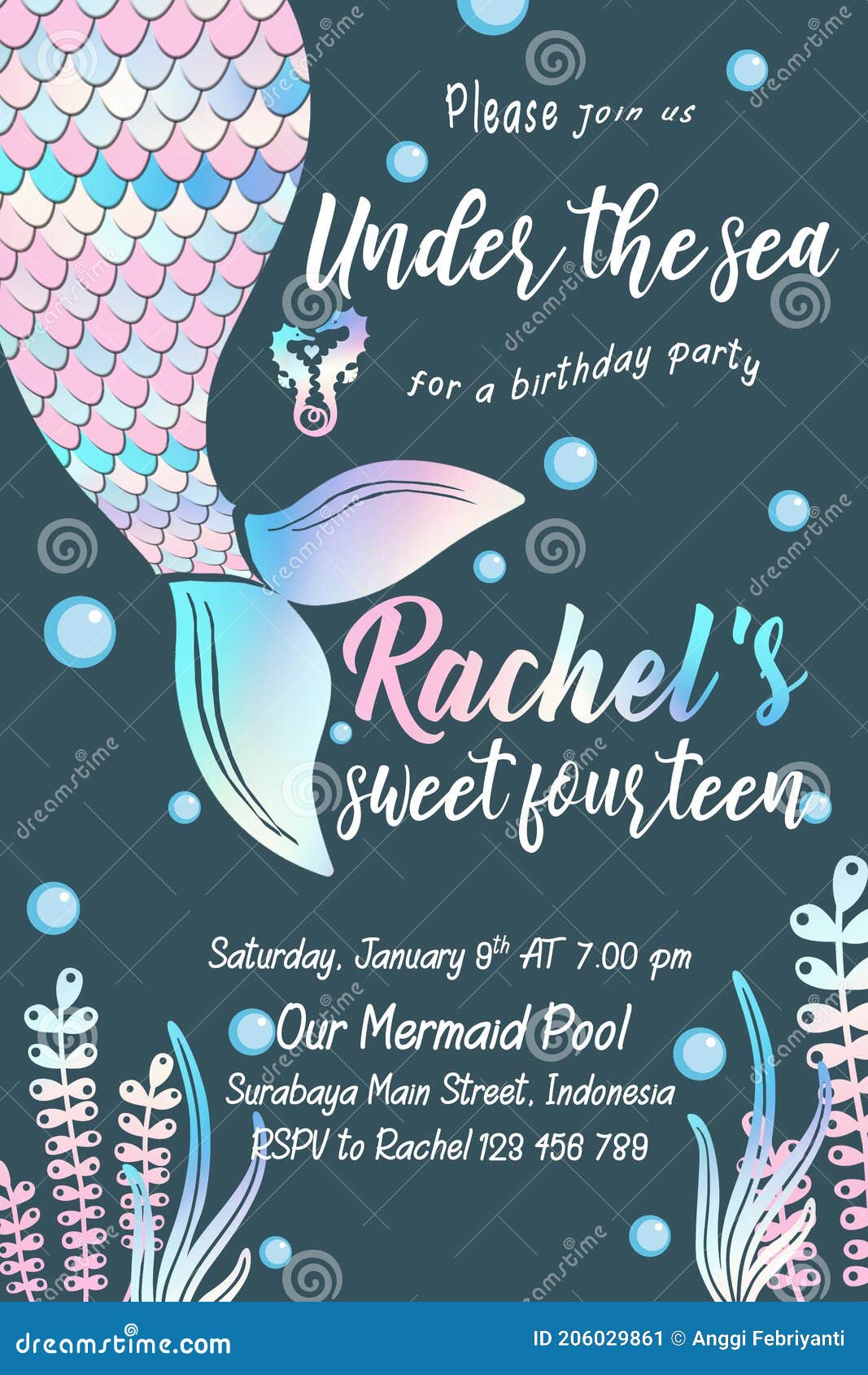 Queue De Sirene D Invitation De Carte D Anniversaire Illustration De Vecteur Illustration Du Textile Arriere Queue De Sirene D Invitation De Carte D Anniversaire Illustration De Vecteur Illustration Du Textile Arriere