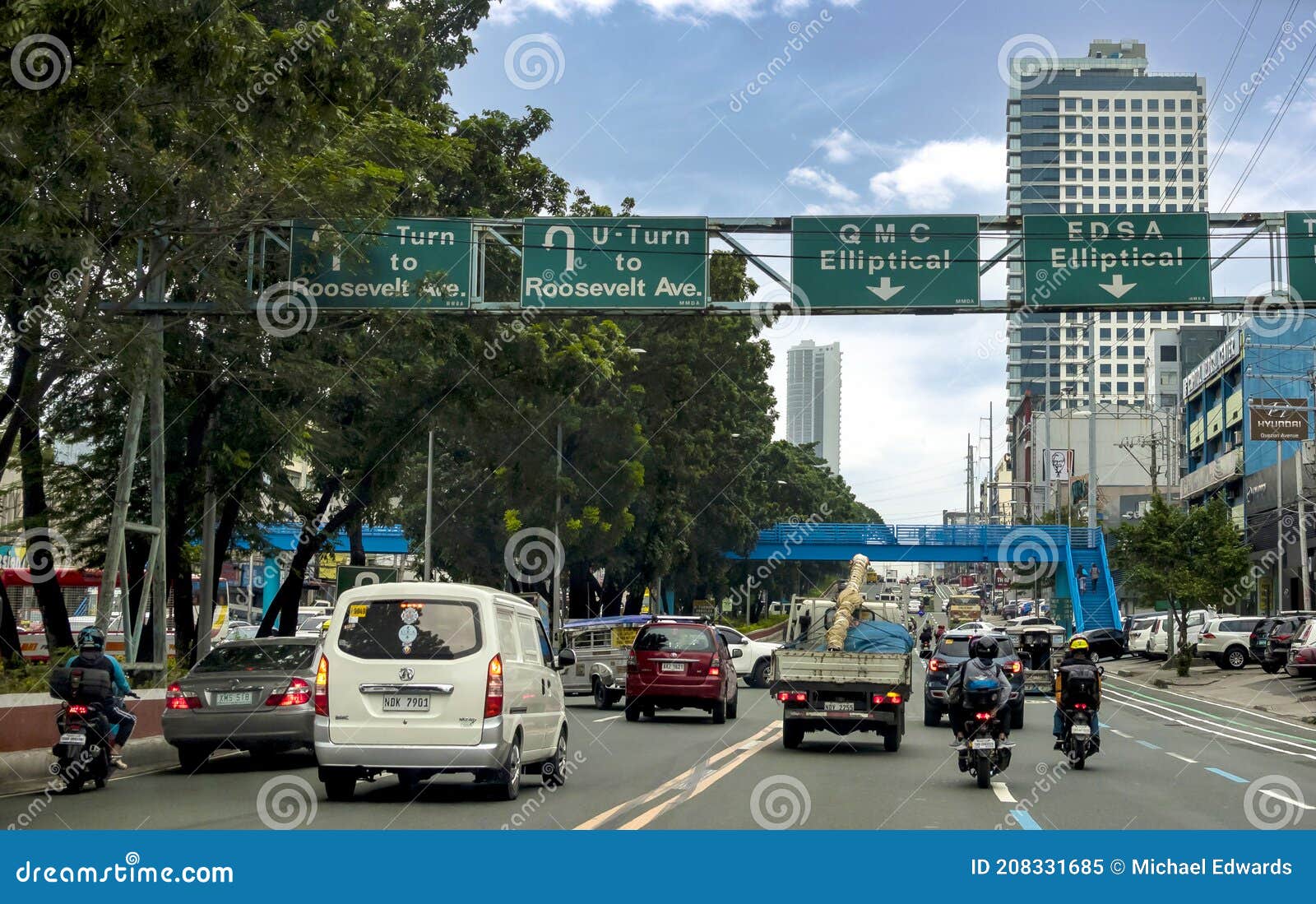 Quezon City Metro Manila Philippines Moderate Traffic Along Quezon quezon-city-metro-manila-philippines-moderate-traffic-along-quezon