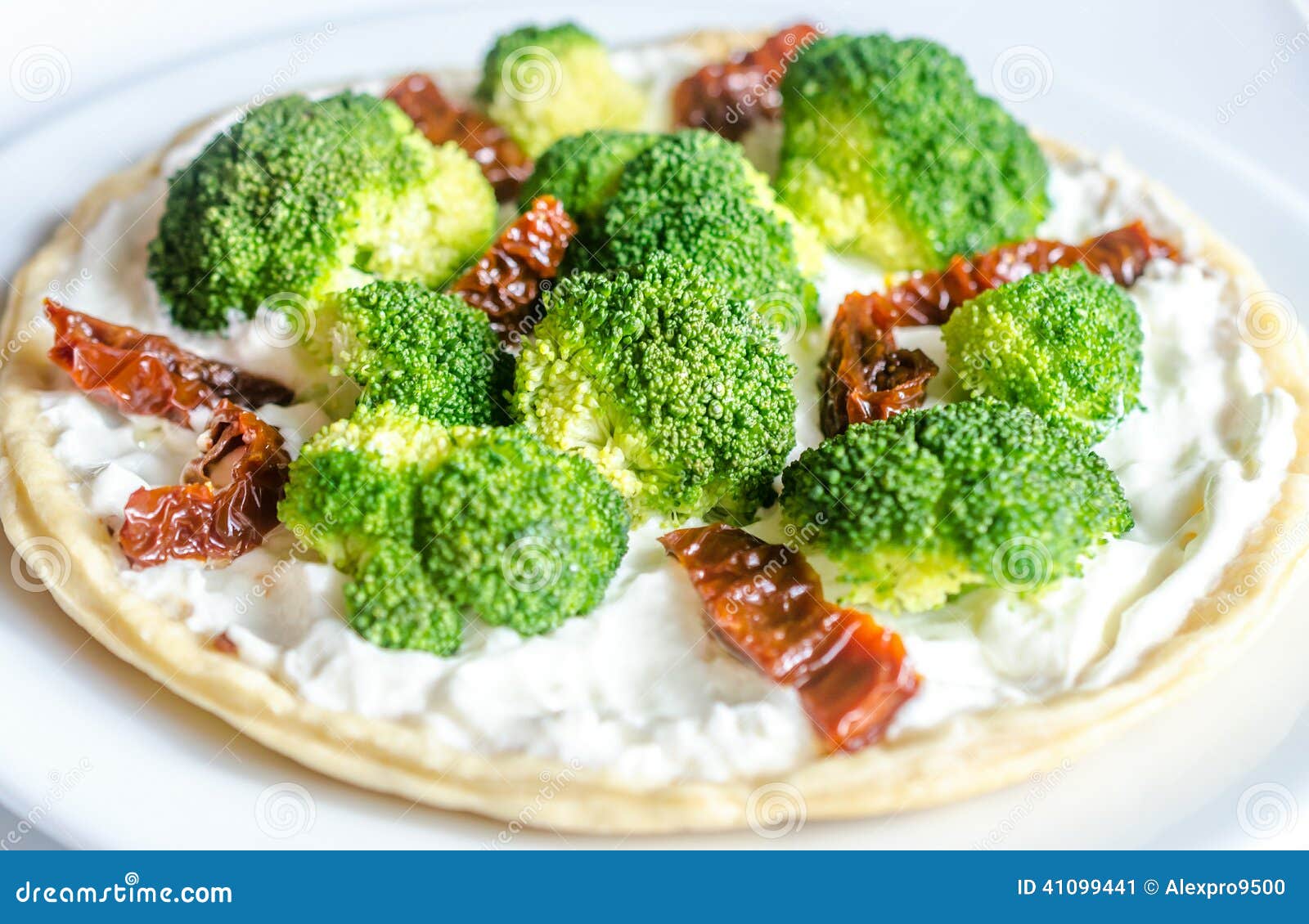 Quiche with Broccoli and Sun Dried Tomatoes Stock Image Image of