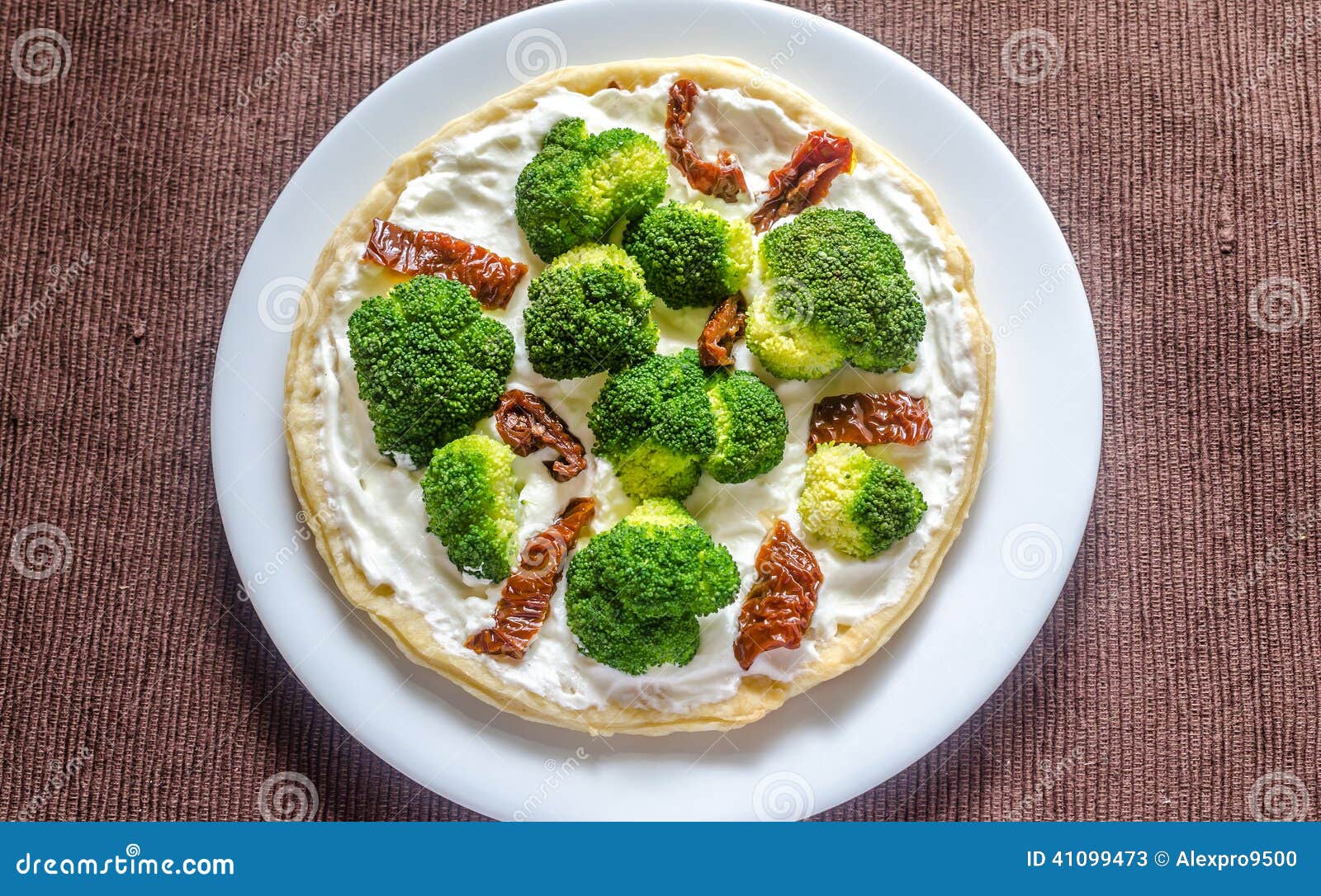 Quiche with Broccoli and Sun Dried Tomatoes Stock Image Image of
