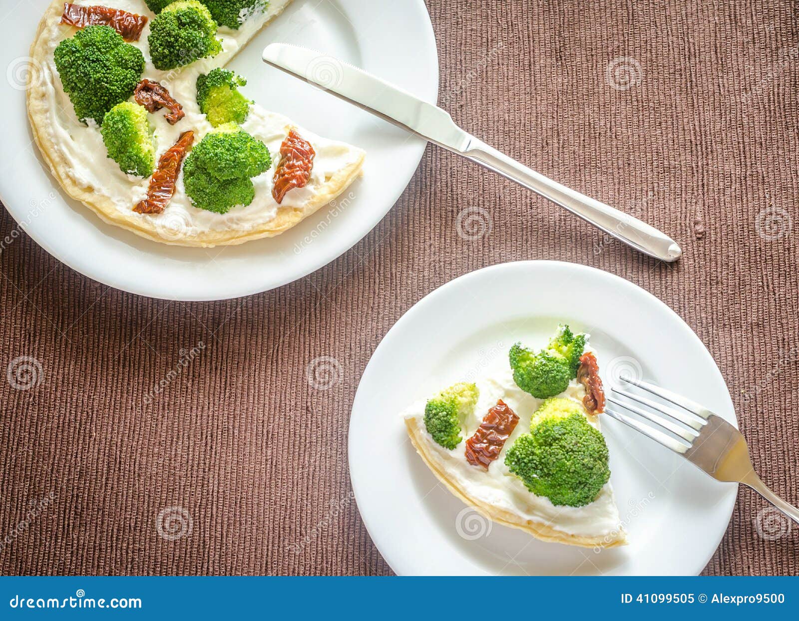 Quiche with Broccoli and Sun Dried Tomatoes Stock Image Image of cold