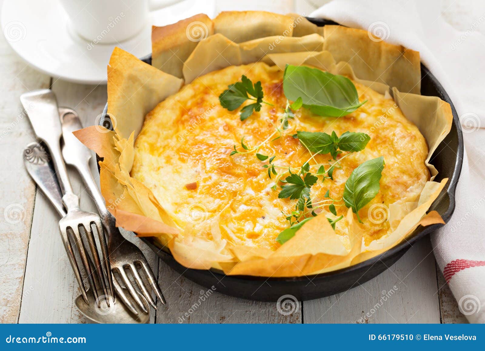 Quiche Del Prosciutto E Del Formaggio Fotografia Stock Immagine di
