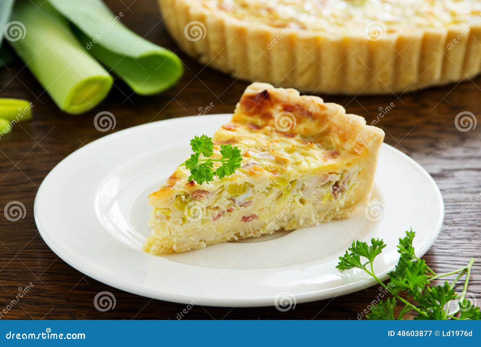 Quiche Lorraine stock image. Image of food, cream, homemade 48603877