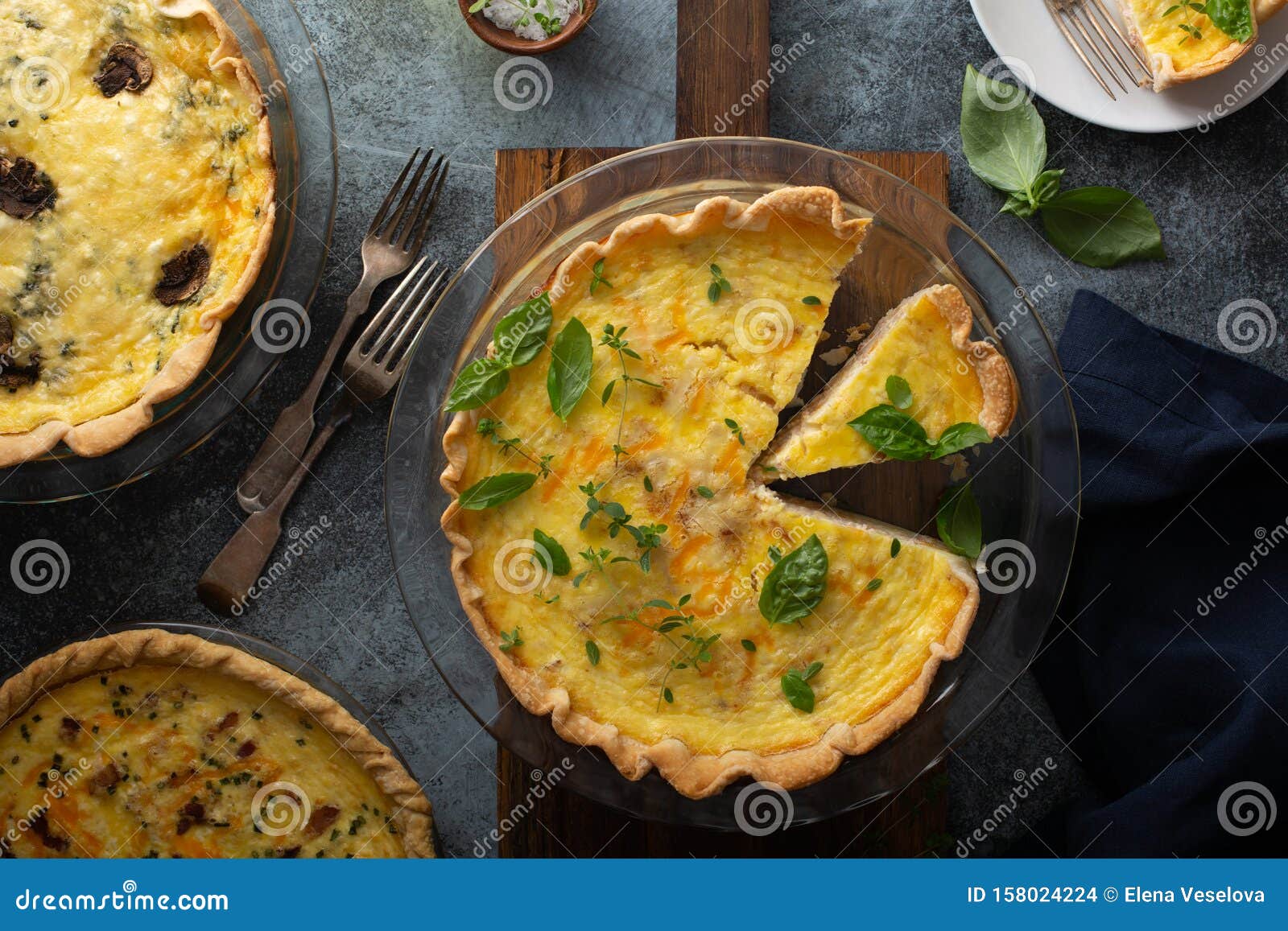 Quiche Lorraine with Ham and Cheese Stock Photo Image of classic, cheese 158024224