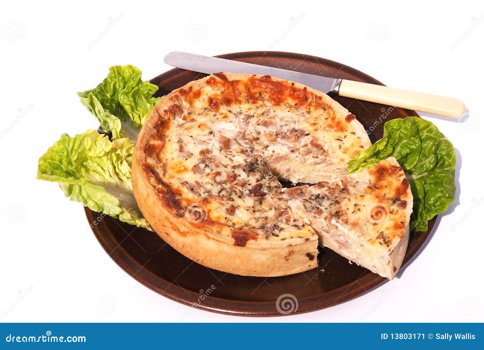 Quiche Lorraine with Lettuce Stock Image Image of eggs, healthful
